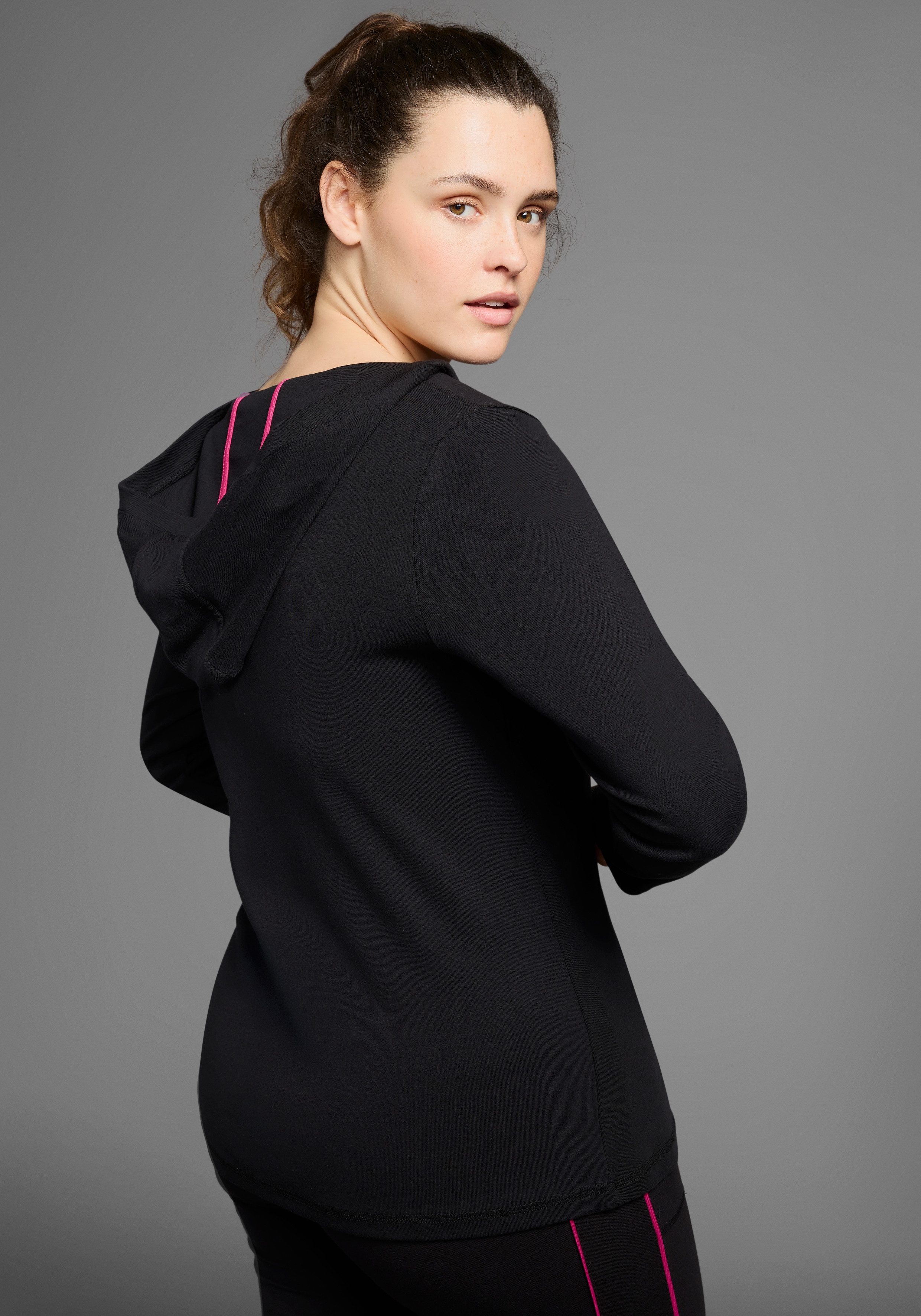 KangaROOS Kapuzenshirt Langarm, V-Ausschnitt, aus 100% Baumwolle, große Grö günstig online kaufen