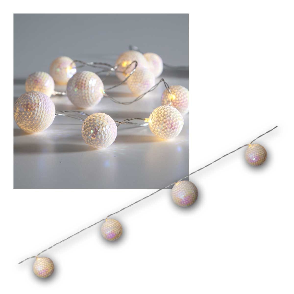 STAR TRADING LED-Lichterkette LED Lichterkette "Disco Light", Kugeln weiss, ww