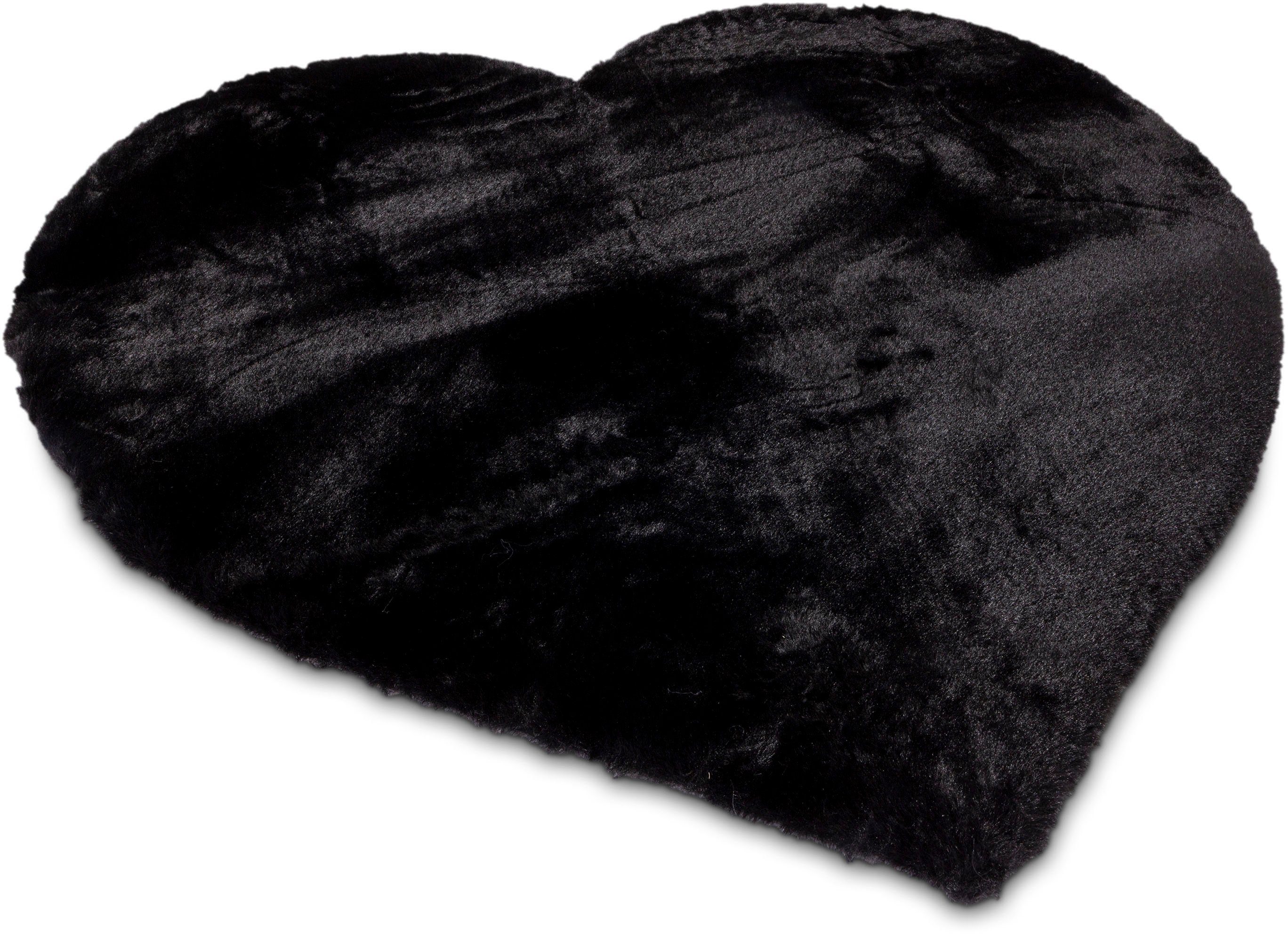 Gino Falcone Fellteppich Kuschelteppich Chiara, herzförmig, Höhe: 30 mm, Kunstfell, Kaninchenfell-Haptik, besonders weicher Langflor