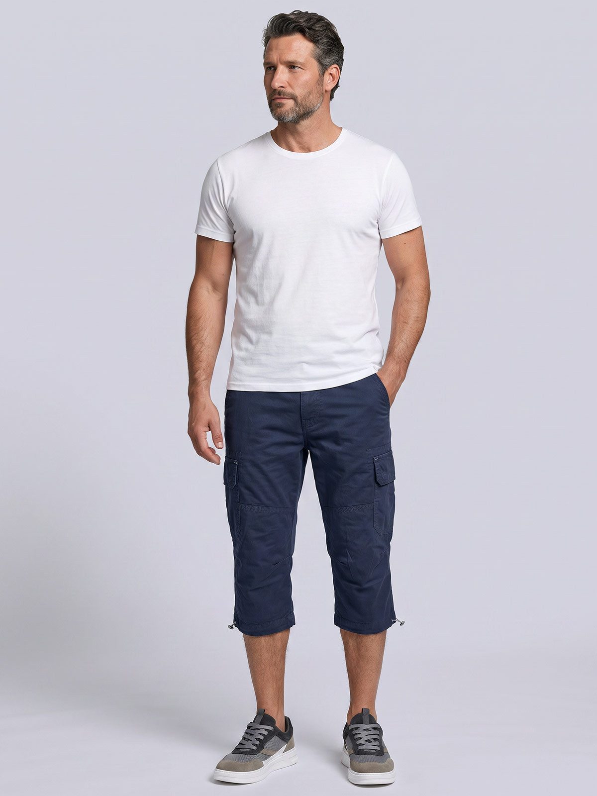 Engbers Caprihose Herren Capri Cargo Shorts aus Baumwolle, Saphirblau
