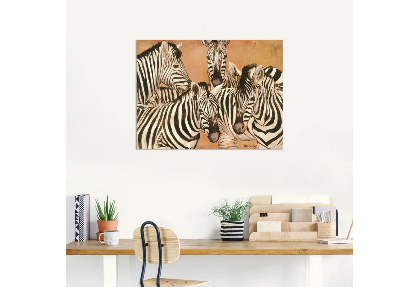Artland Wandbild »Zebras«, Wildtiere (1 Stück), in vielen Größen & Produktarten - Alubild / Outdoorbild für den Außenbereich, Leinwandbild, Poster, Wandaufkleber / Wandtattoo auch für Badezimmer geeignet-HomeTrends