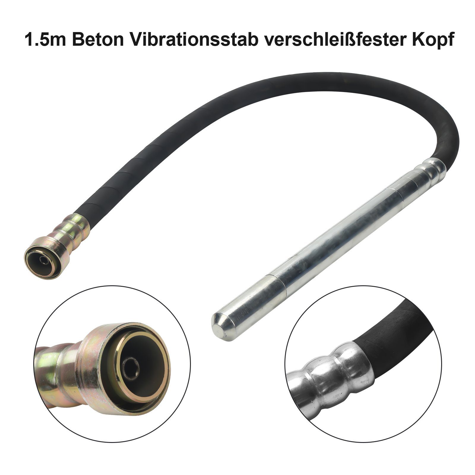 Ø 1000W Betonrüttler, Langlebig (Set), 230V 150 Gimisgu 1.5m, cm, in Innenrüttler mm Schlauchlänge: 5000U/min, Superleistung, Elektro, 35