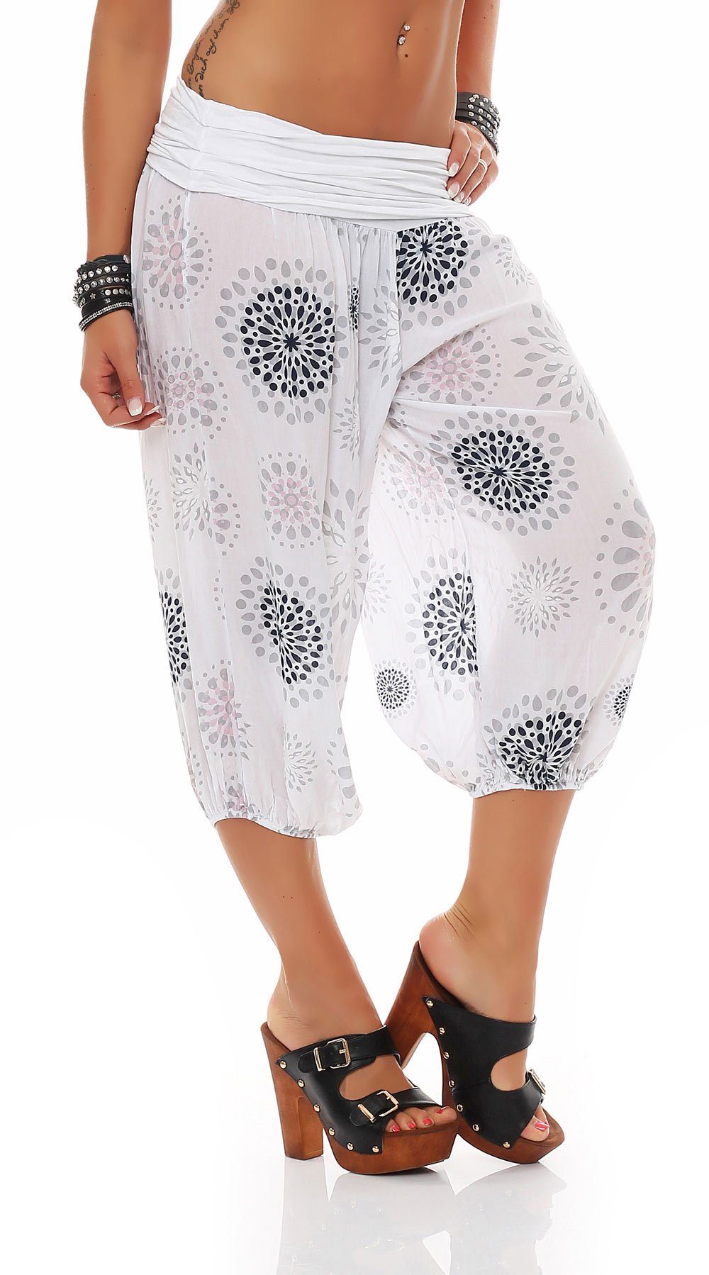 malito more than fashion Caprihose 7182 kurze Pluderhose in modischen Farbe günstig online kaufen