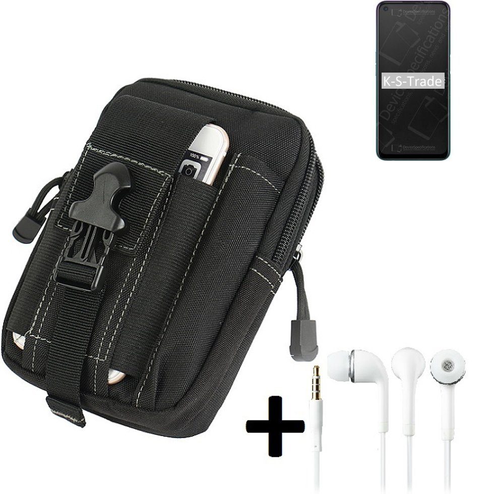 K-S-Trade Handyhülle für Oppo A72, Gürteltache + Kopfhörer Gürtel Tasche Holster Schutz Hülle
