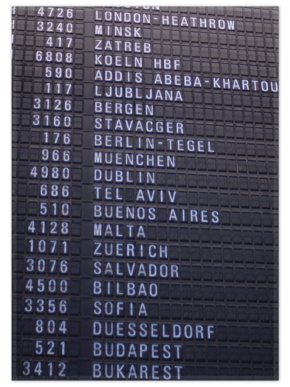 Wallario Teppich Flughafen Abflugtafel, rechteckig, rutschfest