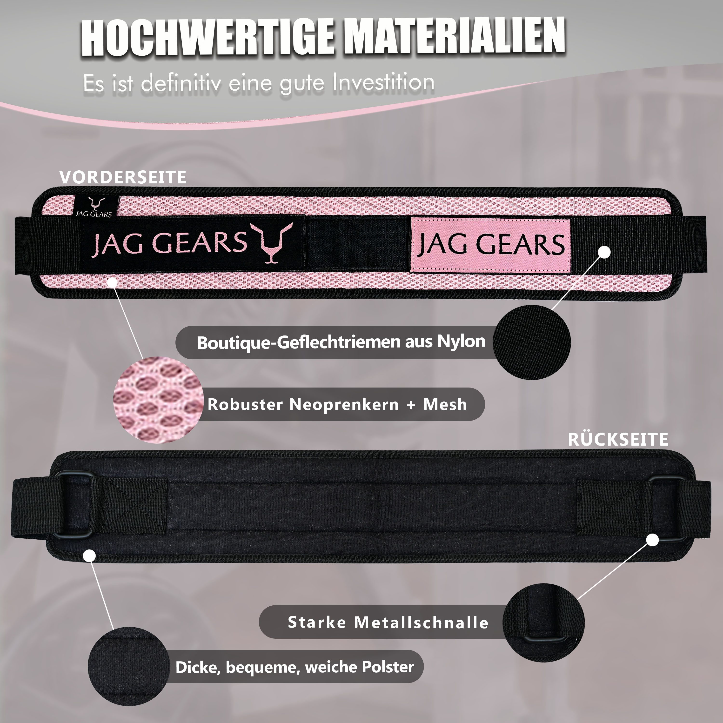 JAG GEARS Gewichtssack Unisex Hip Thrust Belt Fitness Home Gym Übungs- und Trainingsgürtel, (Set, 1x Trainingsgürtel), Waschbarer Core Strength-Trainingsgürtel