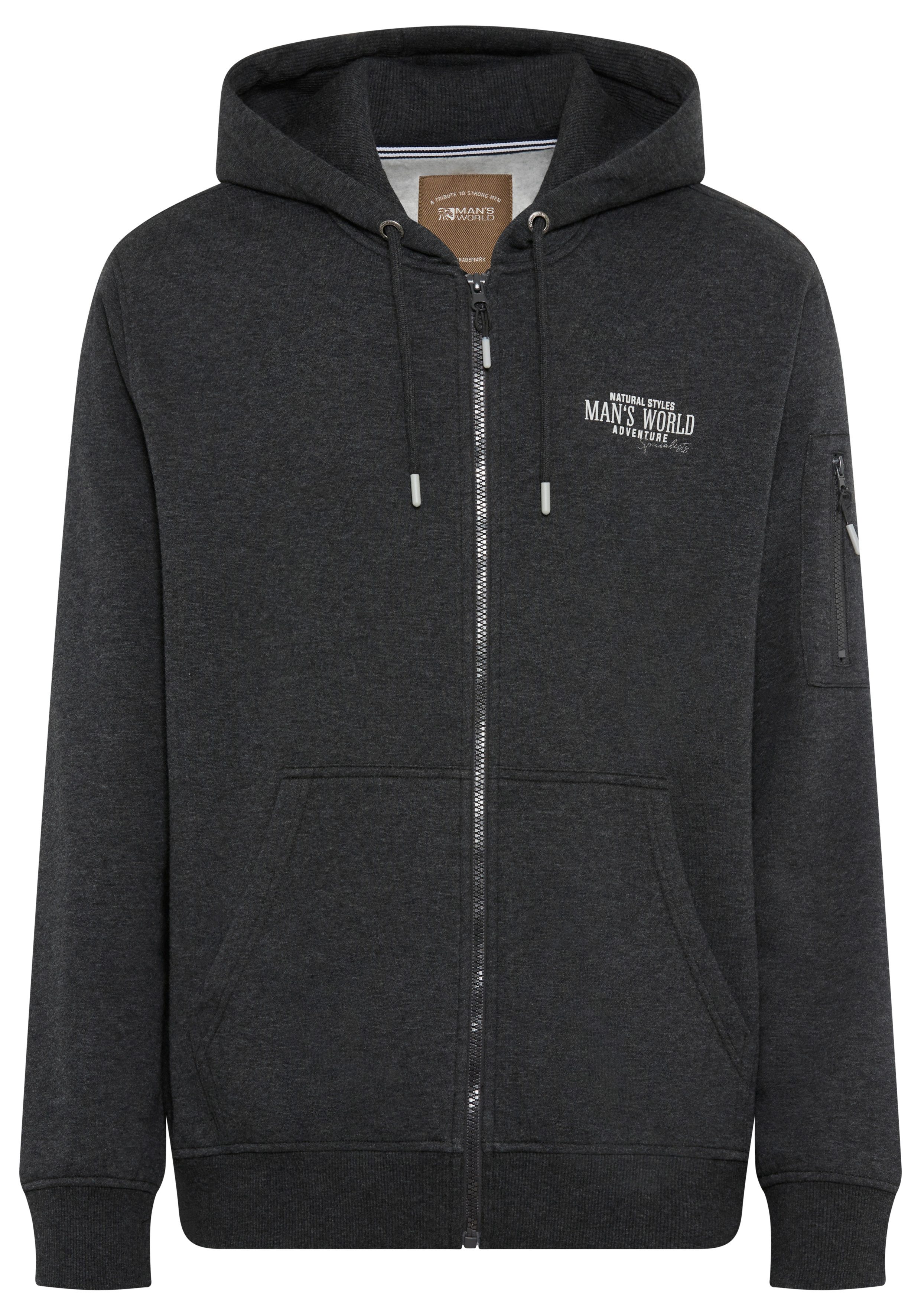 Man's World Kapuzensweatjacke Langarm, mit Print, mit Kapuze, Tasche am Ärmel – Bild 5 von 5