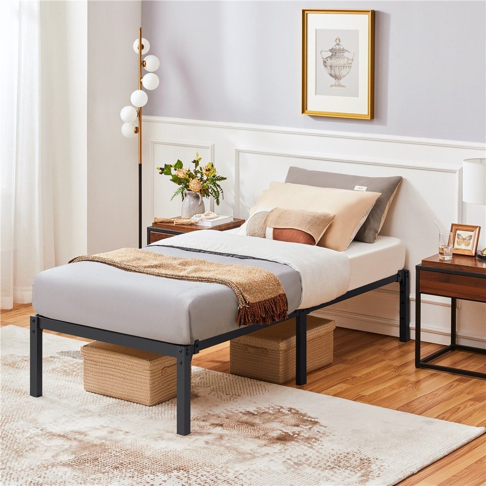 Yaheetech Metallbett 90×190/90×200/140×200/160×200/180×200 cm, Bettrahmen 36/41 cm H mit Lattenrost, Bettgestell aus Metall – Bild 2 von 5