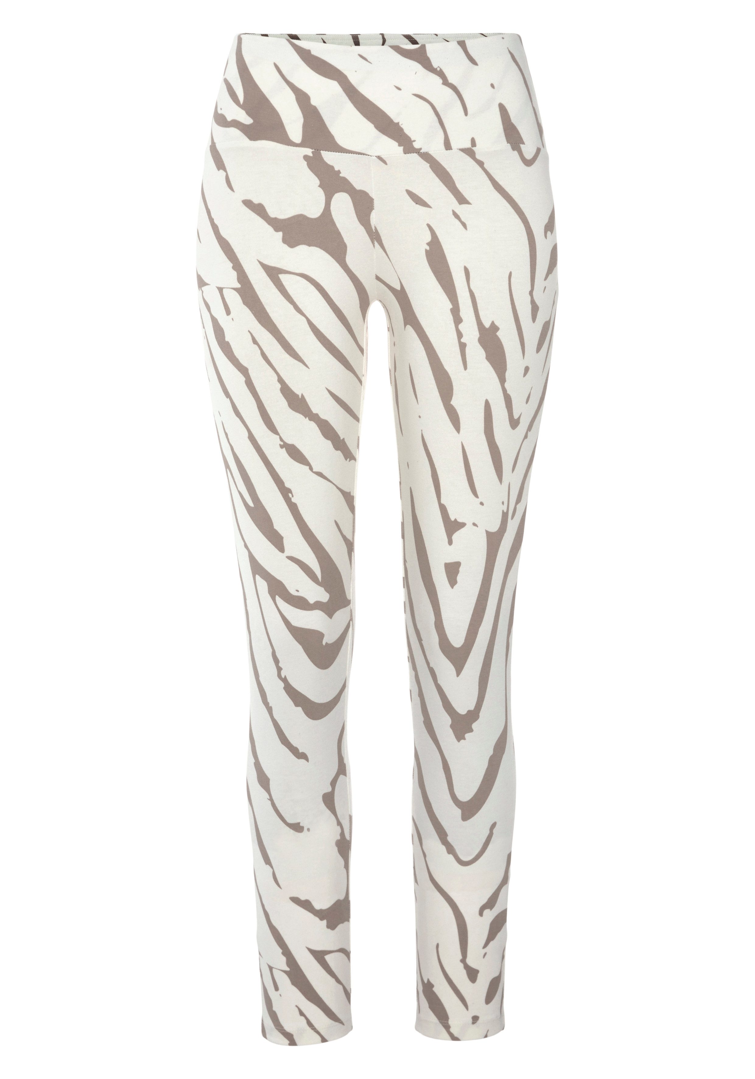 LASCANA Leggings mit Zebramuster und breitem Bund, Loungewear günstig online kaufen