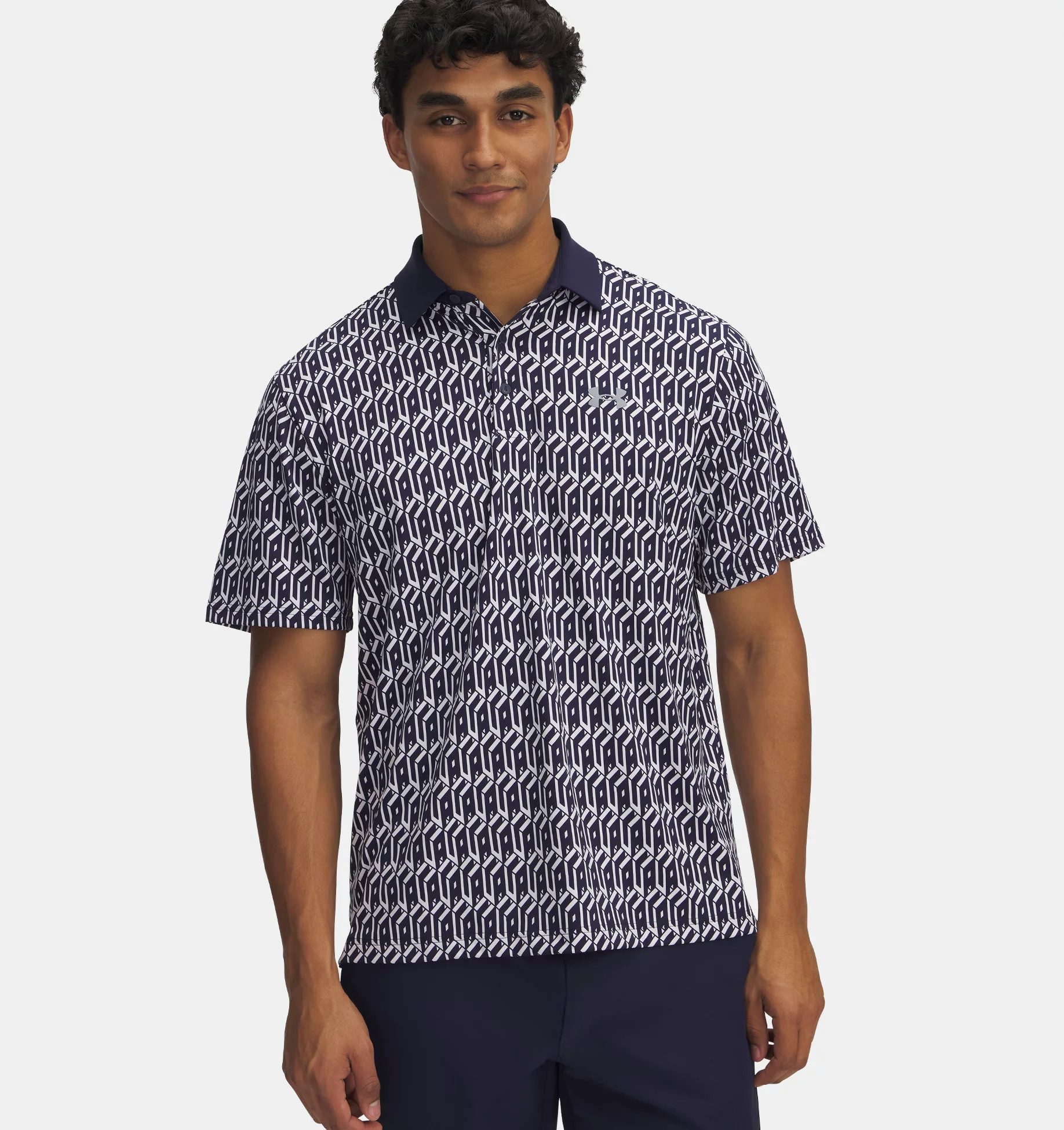 Under Armour® Poloshirt Under Armour Golf Polo Playoff 3.0 Printed Navy/Weiß Herren