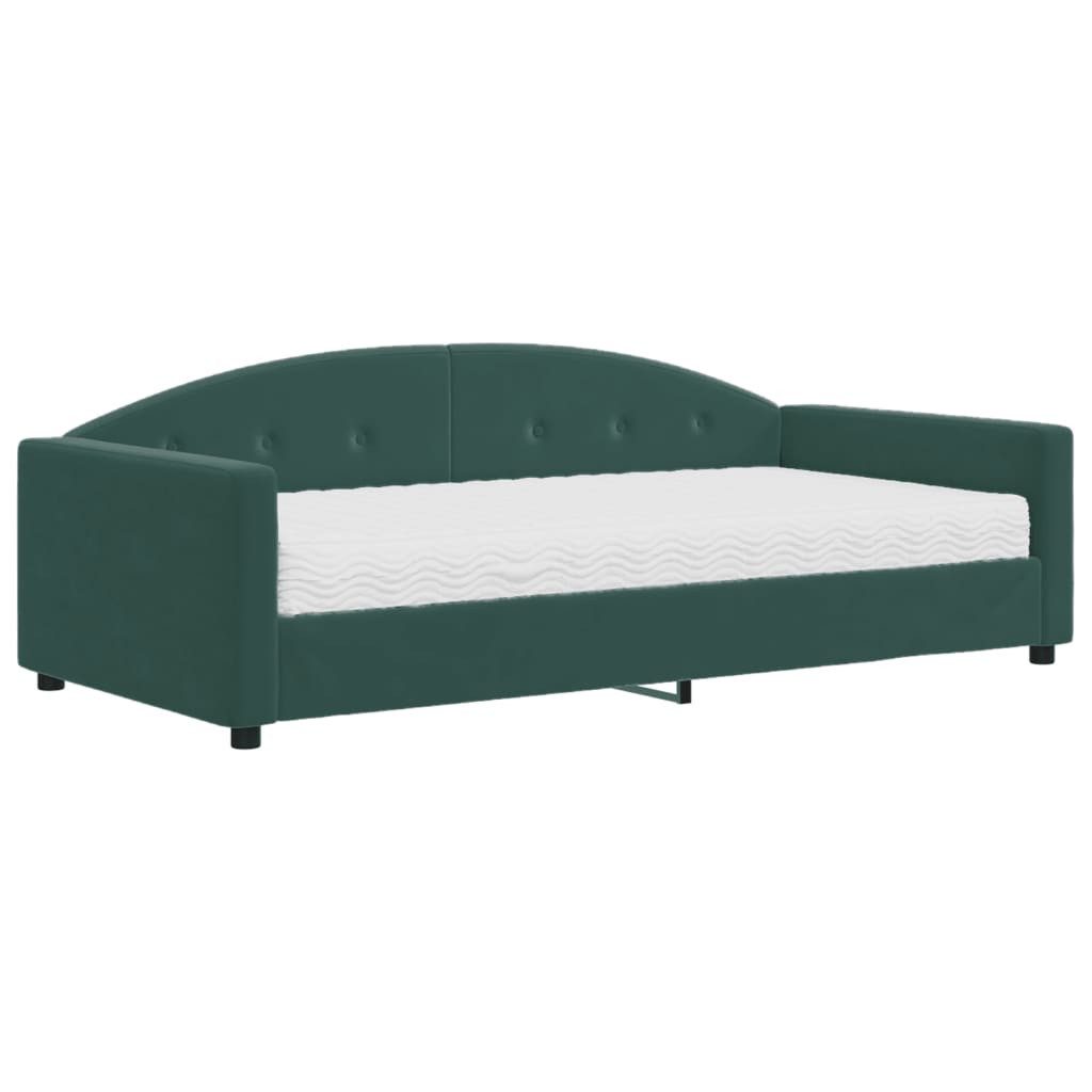 vidaXL Bett Tagesbett mit Matratze Dunkelgrün günstig online kaufen