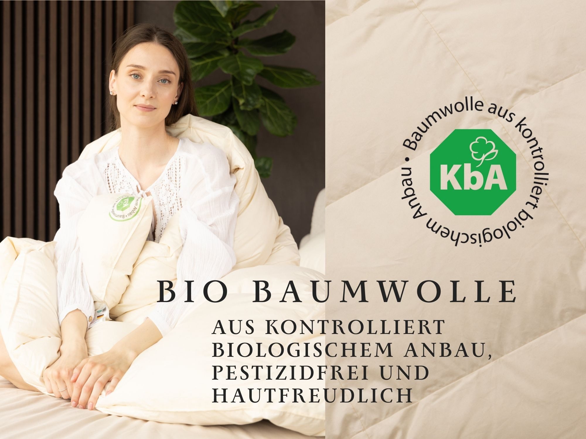 Vitaschlaf Gänsedaunenbettdecke Vitaschlaf® BIO-LUXE-KBA Bettdecken für Sommer Winter Ganzjahresdecke, Füllung: 100% Gänsedaunen, Bezug: 100% BIO-Baumwolle, Bet – Bild 4 von 5