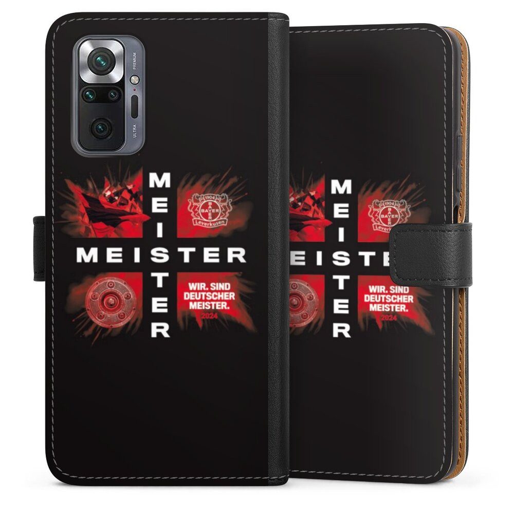 DeinDesign Handyhülle Bayer 04 Leverkusen Meister Offizielles Lizenzprodukt, Xiaomi Redmi Note 10 Pro Hülle Handy Flip Case Wallet Cover