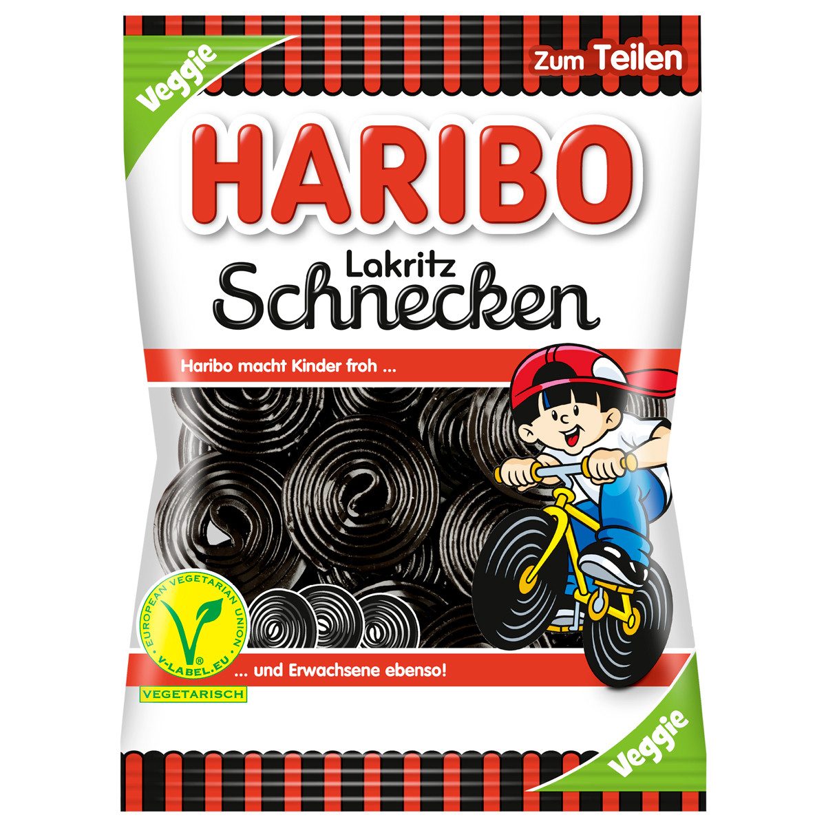 HARIBO Süßigkeit, Haribo Lakritz Schnecken der Süßholzwurzel Klassiker Veggie 175g