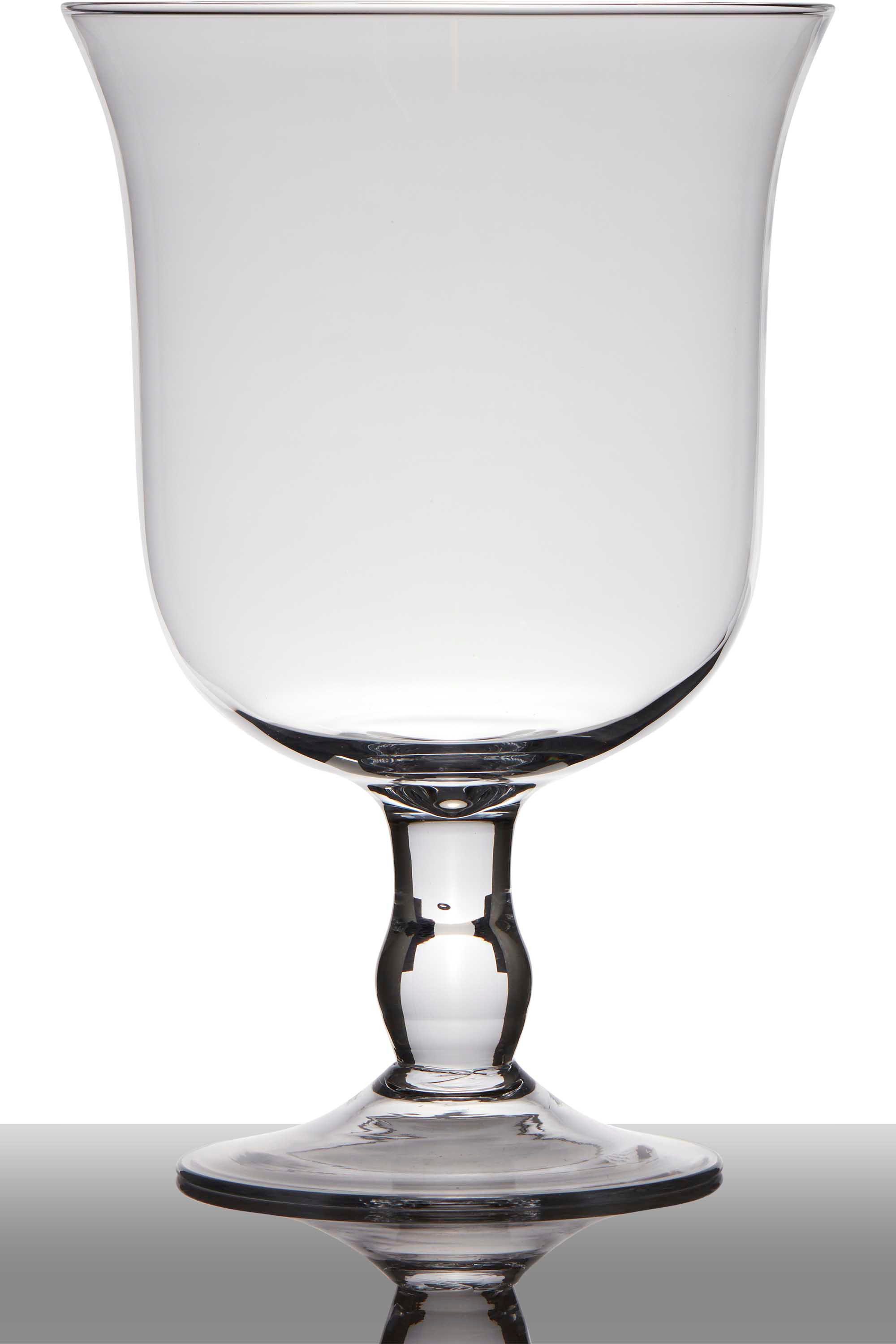INNA-Glas Dekovase Noelle auf Standfuß, Trichter - rund, klar, 24cm, Ø 15,5cm