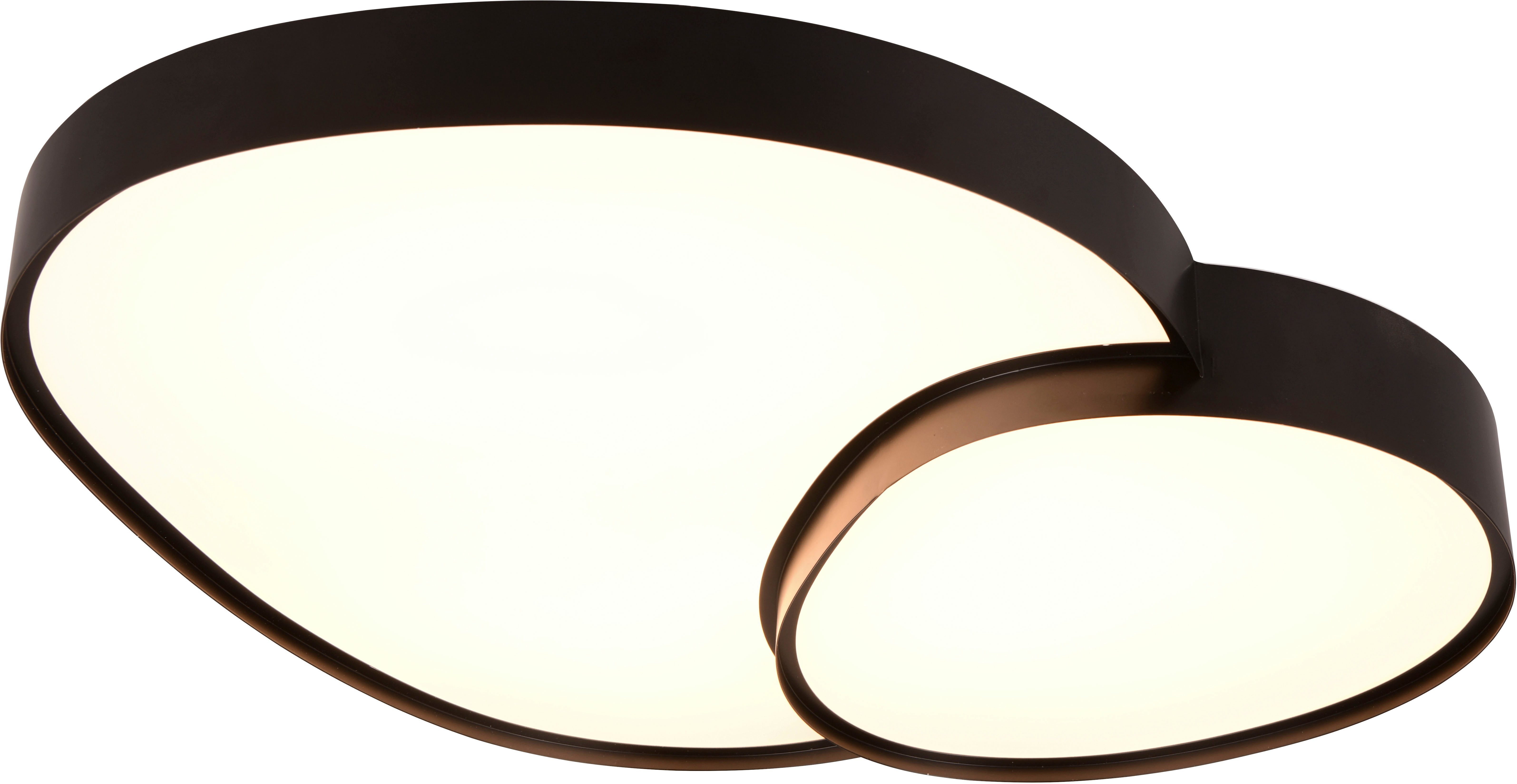 TRIO Leuchten LED Deckenleuchte RISE, LED Deckenlampe 45W 5300 Lumen warmweiß bis kaltweiß 2700-6500K, Dimmfunktion, LED fest integriert, warmweiß - kaltweiß, Fernbedienung dimmbar Memoryfunktion Nachtlicht CCT Lichtfarbe wählbar