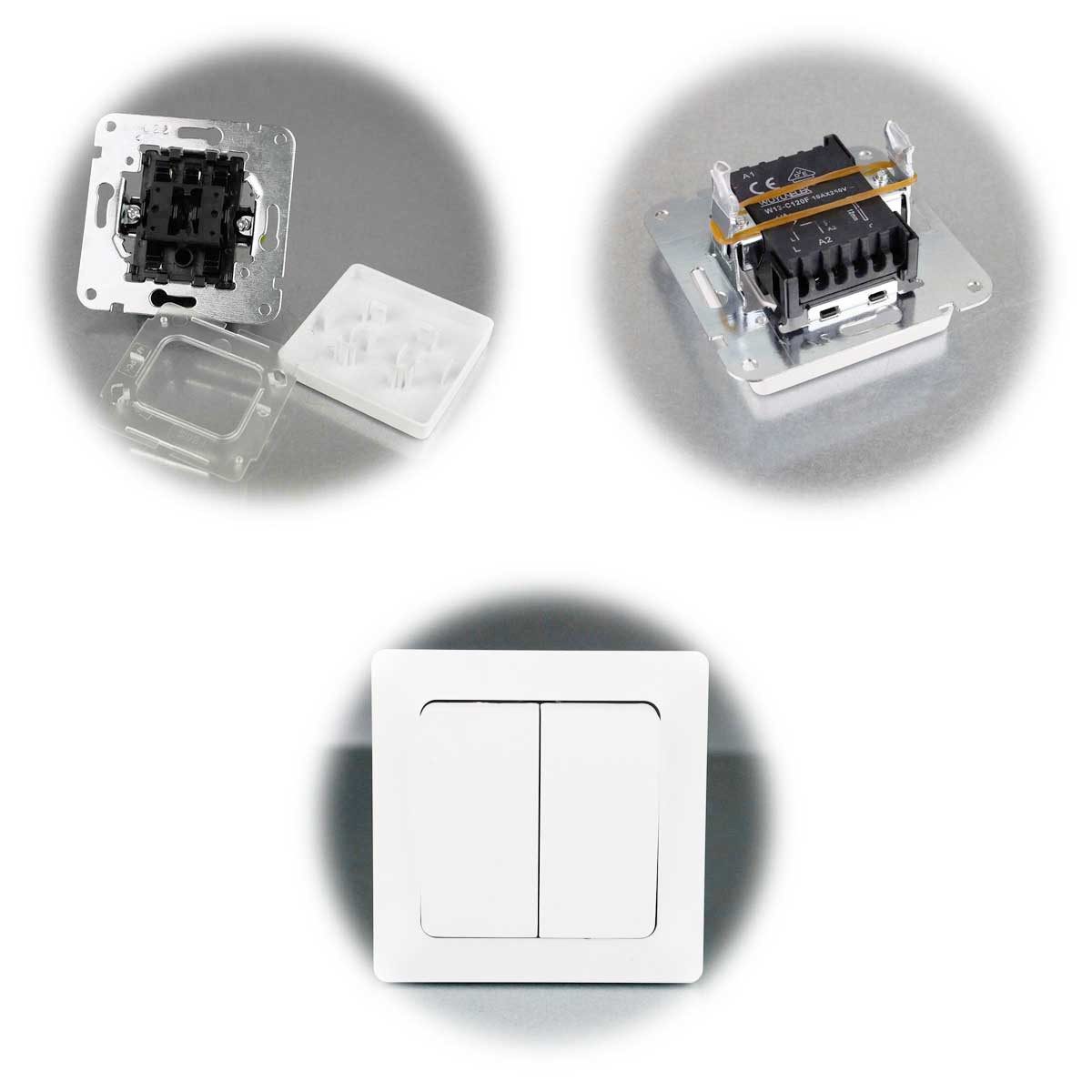 ChiliTec Unterputz-Steckdose MILOS Set "Niveau", 21-teilig, weiß, Starter-Set