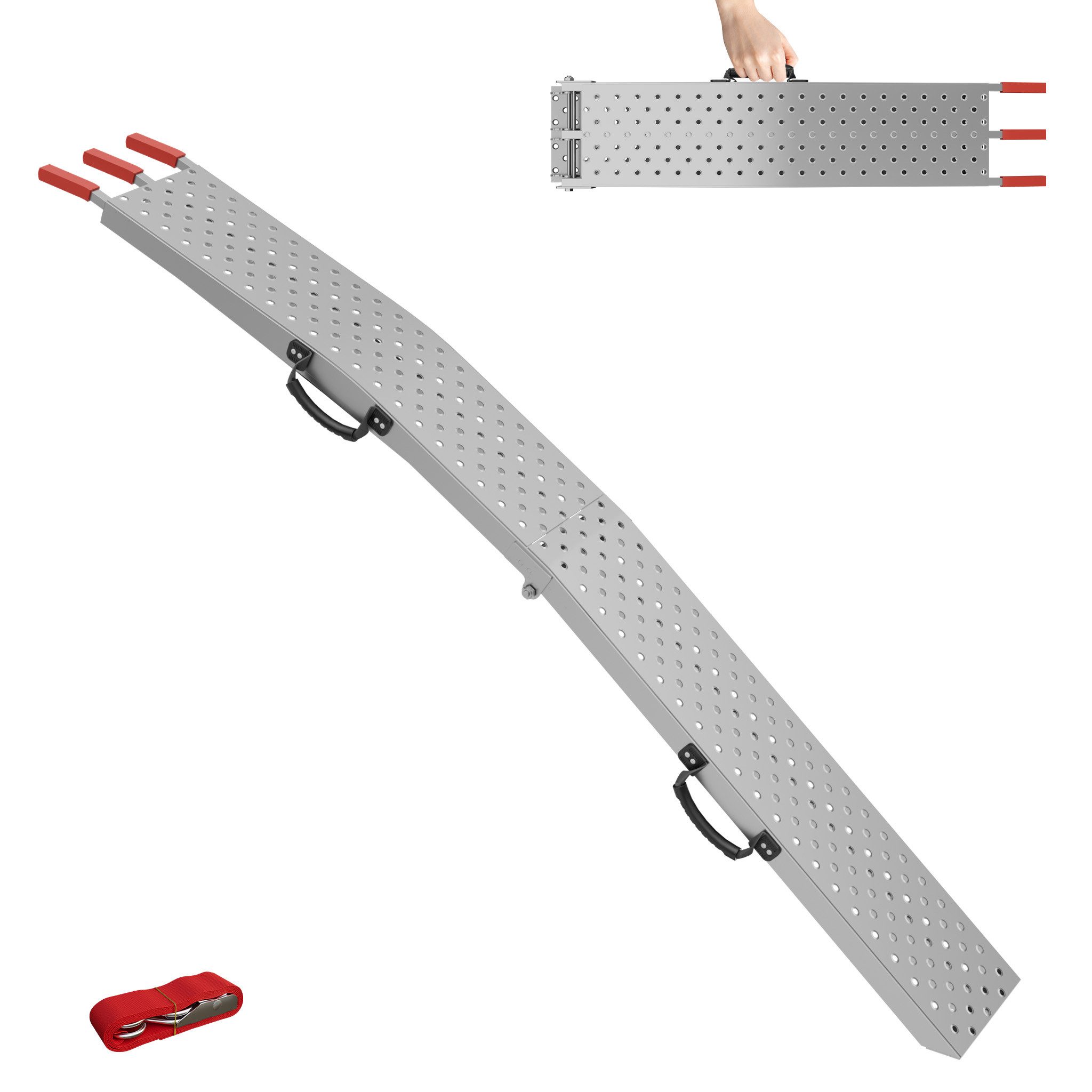 FIVMEN Auffahrrampe Laderampen Klappbar Rampe Verladerampe Auffahrschiene Motorradrampe (1-St), für PKW, Anhänger, Treppe, Fahrrad 195 x 22 x 4cm Max 200 kg pro Rampe