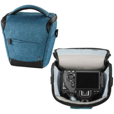 Hama Kameratasche Kamera-Tasche Colt 110 Trinidad Universal Hülle Blau, Case Schultergurt Tragegriff Zubehör-Fächer DSLR Kamera Systemkamera