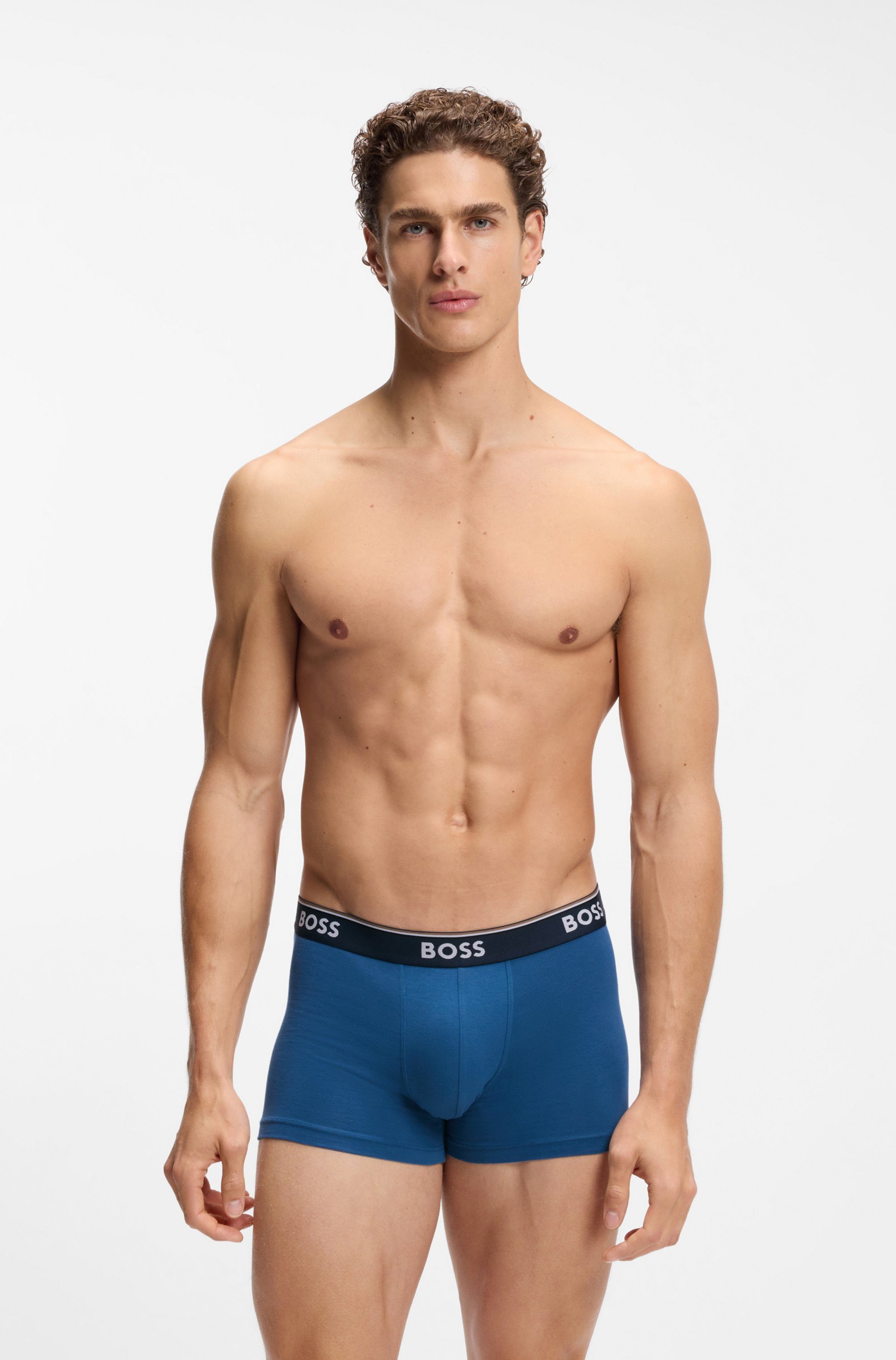 BOSS Trunk (Packung, 3-St) aus Stretch-Baumwolle, elastischer Bund, mittlere Bundhöhe