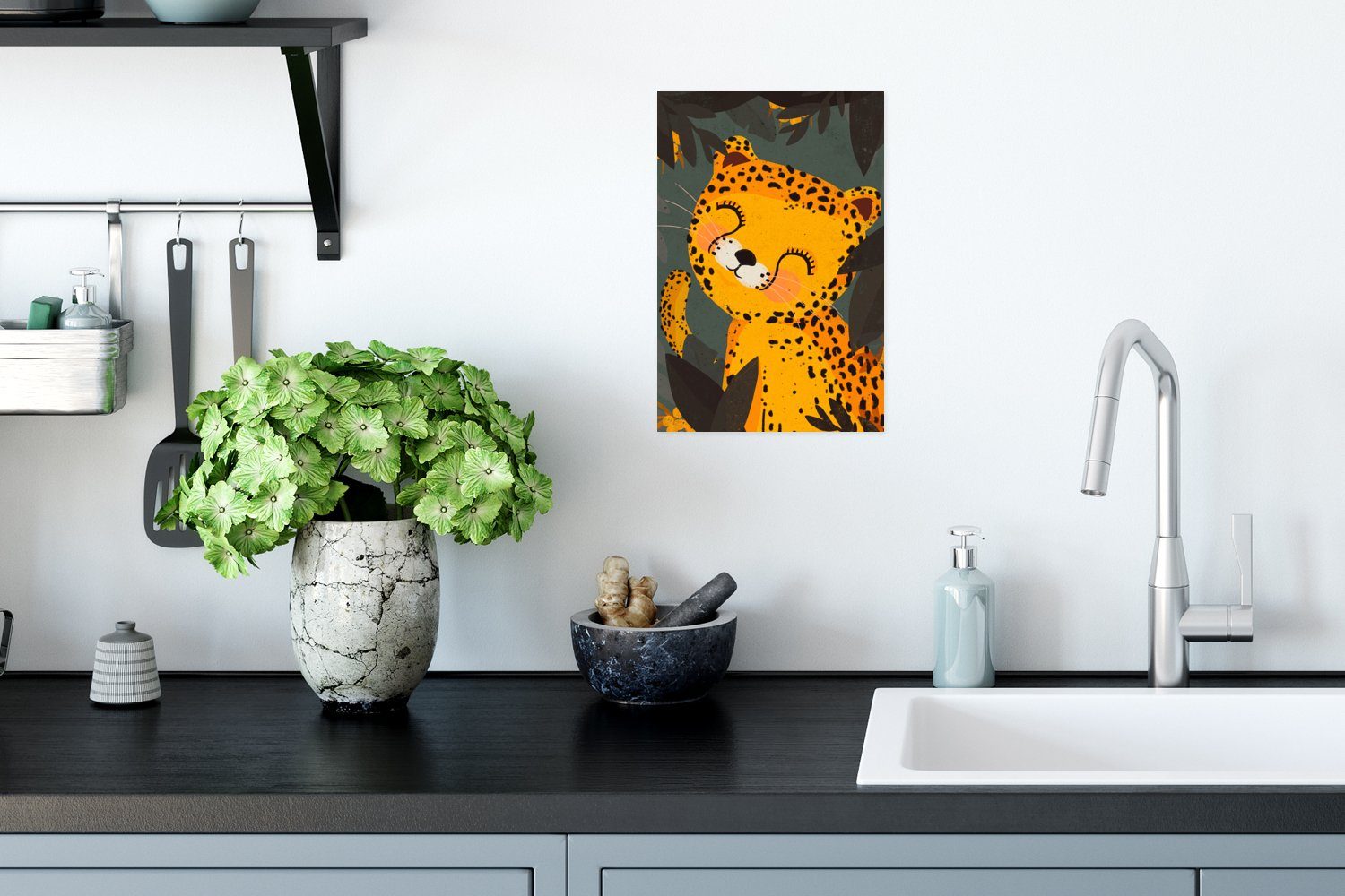 MuchoWow Poster Gepard St), Wandposter (1 Tiere Wohnzimmer, - - Ohne - Poster, für Kinder, Dschungel Wandbild, Rahmen