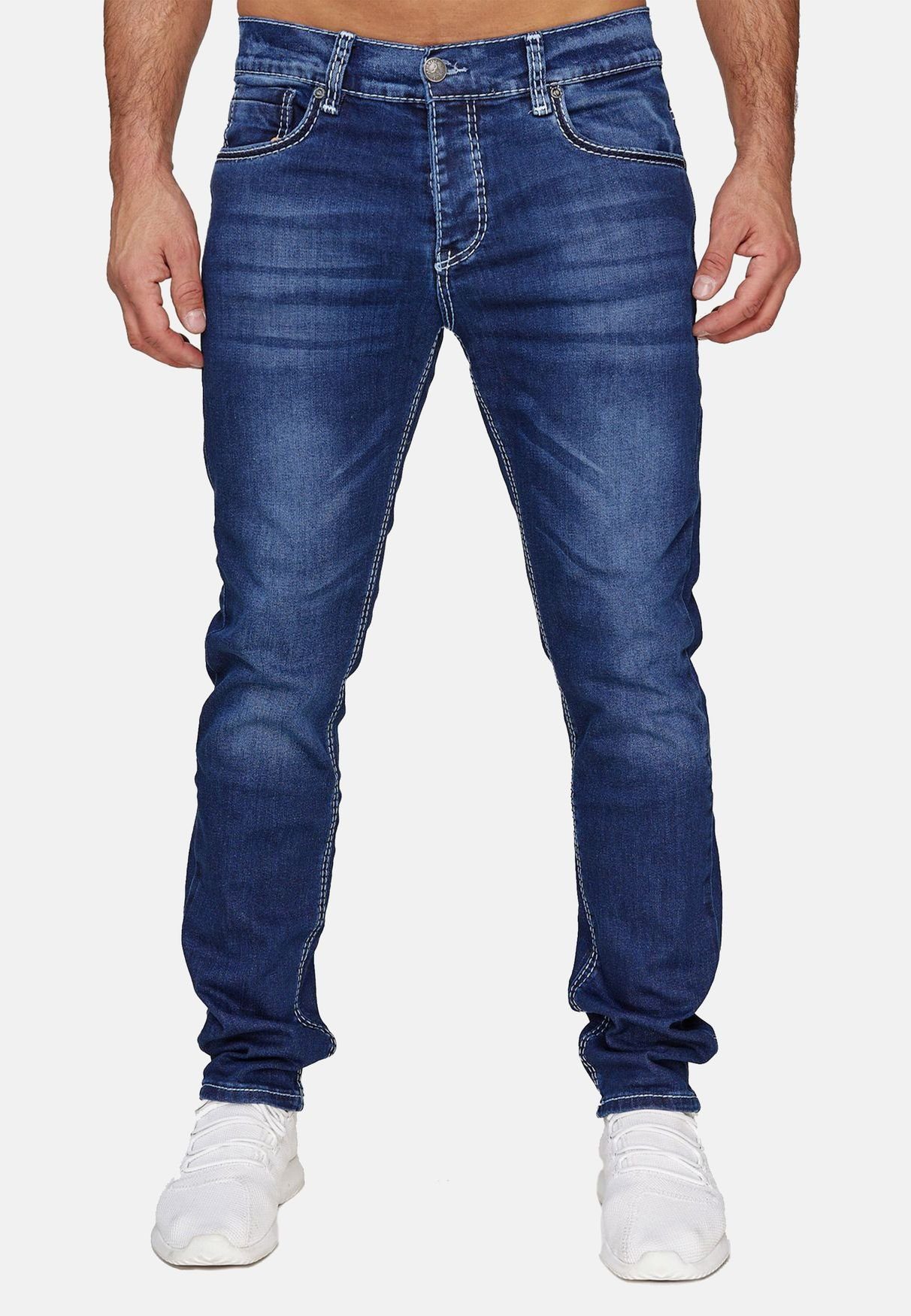 Amica Jeans Regular-fit-Jeans »Herren Jeans Dicke Weiße Zier Nähte«  (regular fit, 1-tlg., Reißverschluss) 3512 in Dunkelblau online kaufen |  OTTO