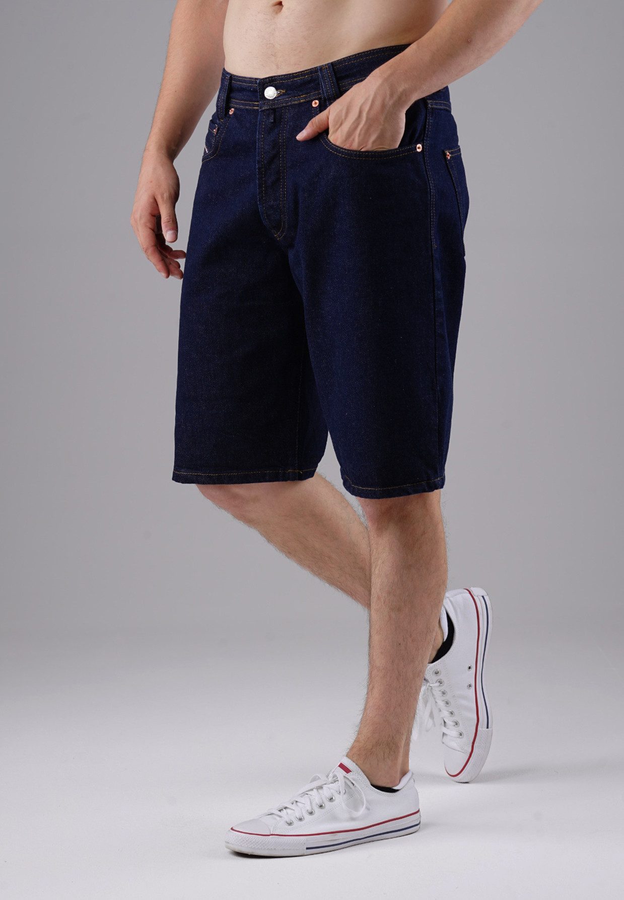 PICALDI Jeans Jeansshorts Zicco 471 Indigo - Relaxed Fit Rinsed Raw Indigo (1-tlg) Deep Indigo Look
