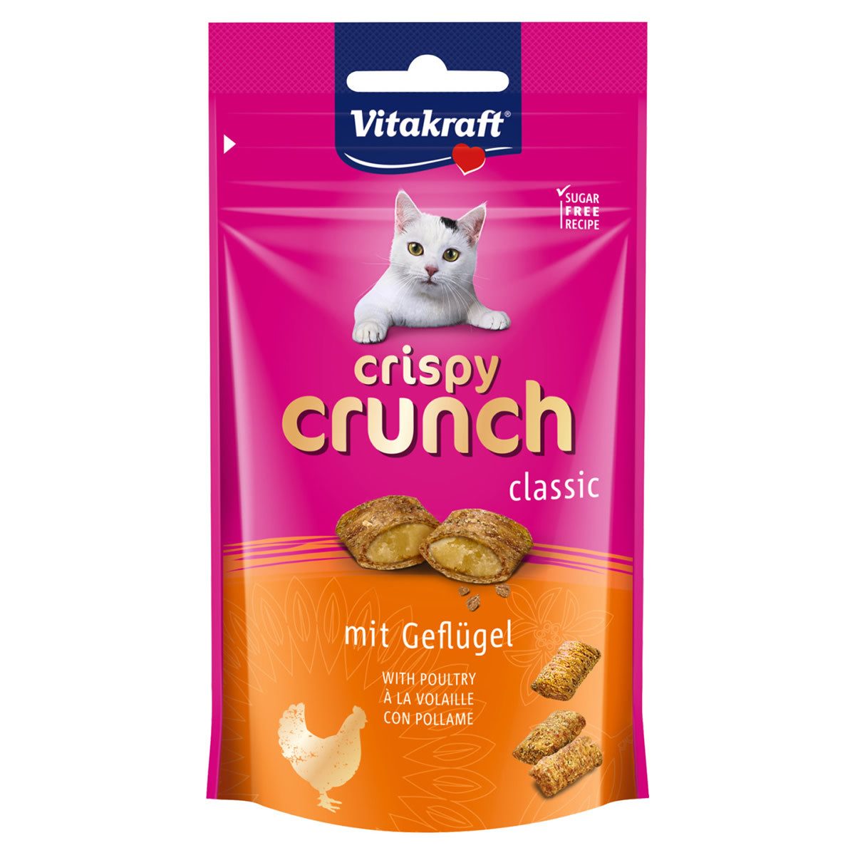 Vitakraft Crispy Crunch mit Geflügel 60 g, Snack für: Katze