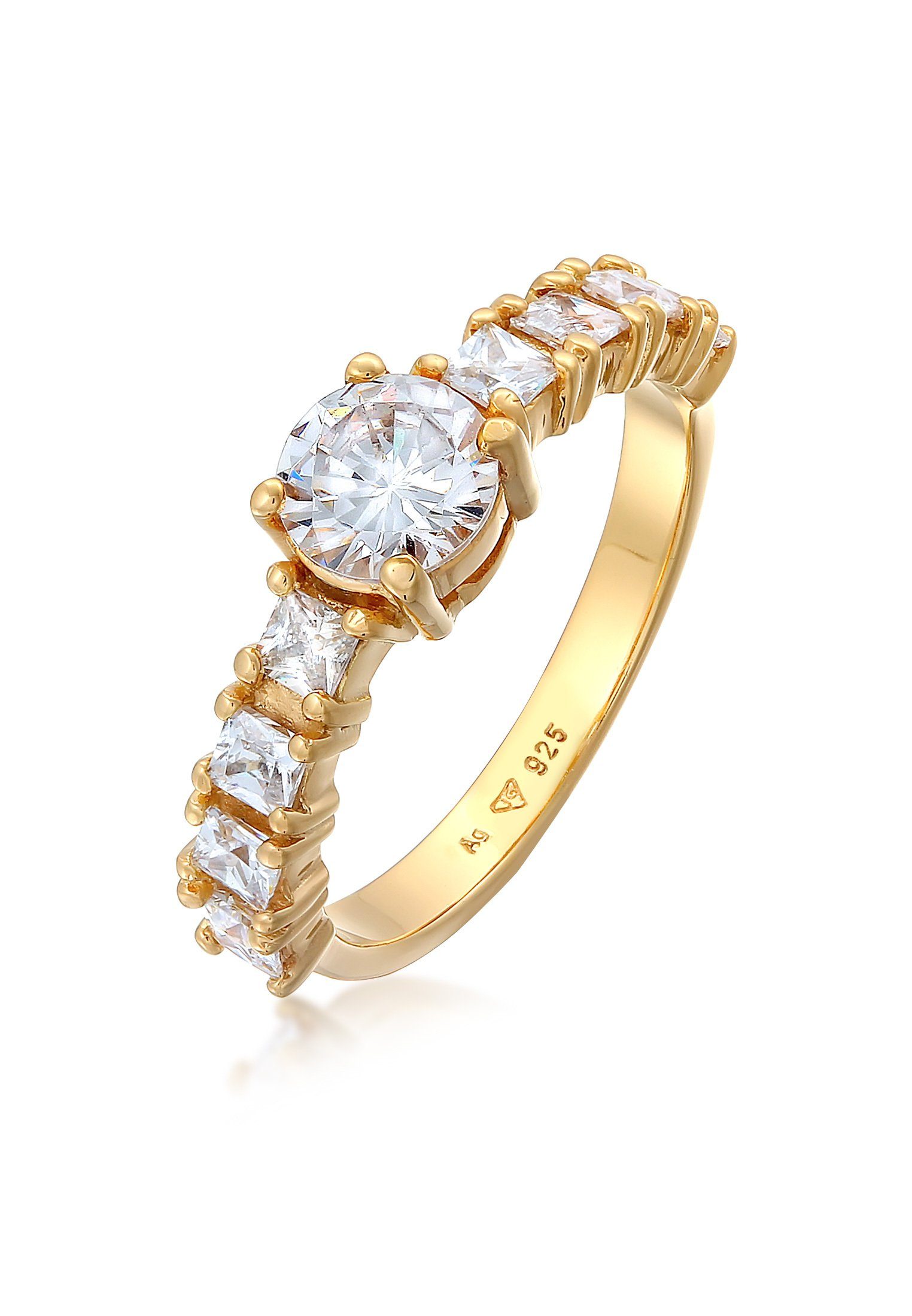 Elli Fingerring Zirkonia Verlobung Eternity 925 Silber, Verlobungsring