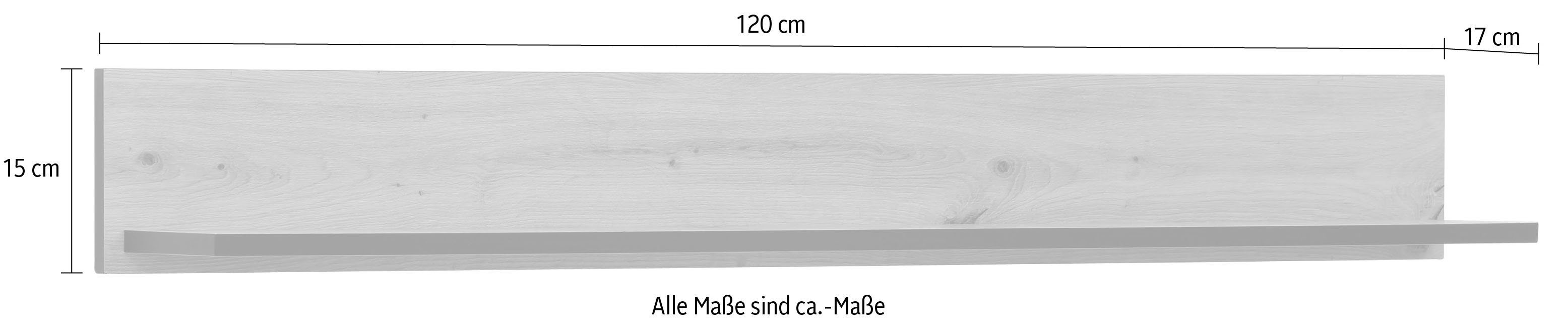 HELA Wandboard Ariana, Artisan Schwarz abgesetzte Eiche 120 cm Eiche | Kanten, Artisan