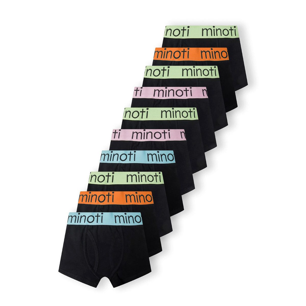 MINOTI Boxershorts für Jungen mit Logo-Bund (Packung, 10-St) 10er-Pack, bunte Bünde