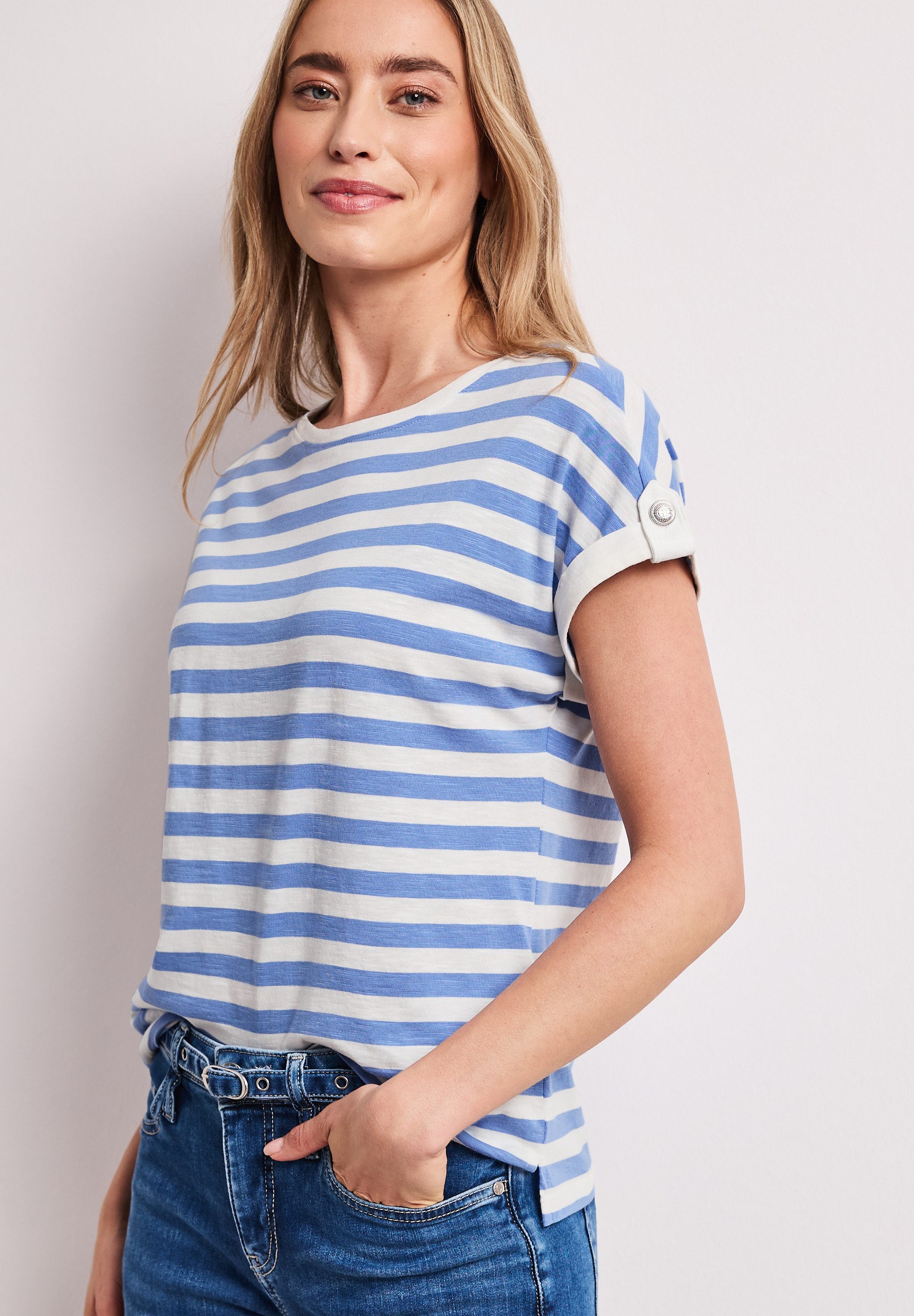 STREET ONE Shirttop Sommershirt mit Streifen