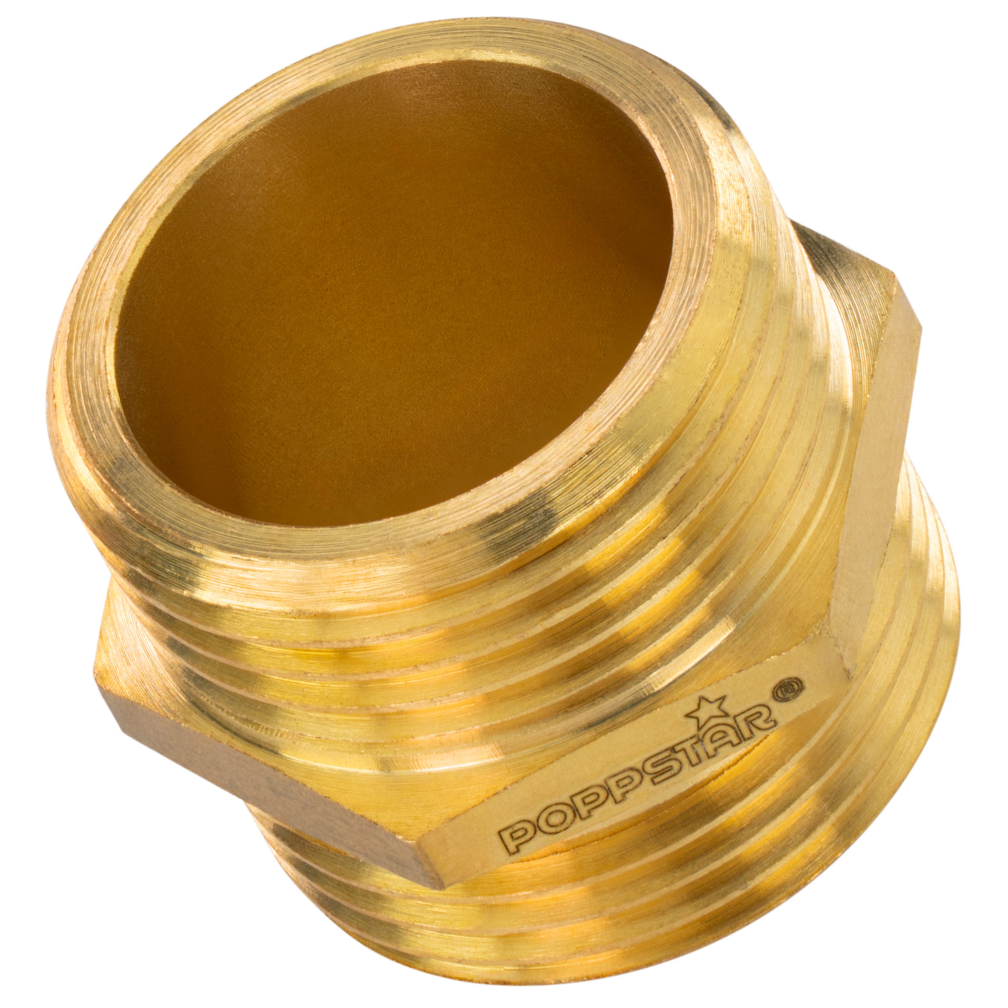 Poppstar Gewindenippel, (1-tlg), Messing Doppelnippel 1 Zoll mit Sechskant