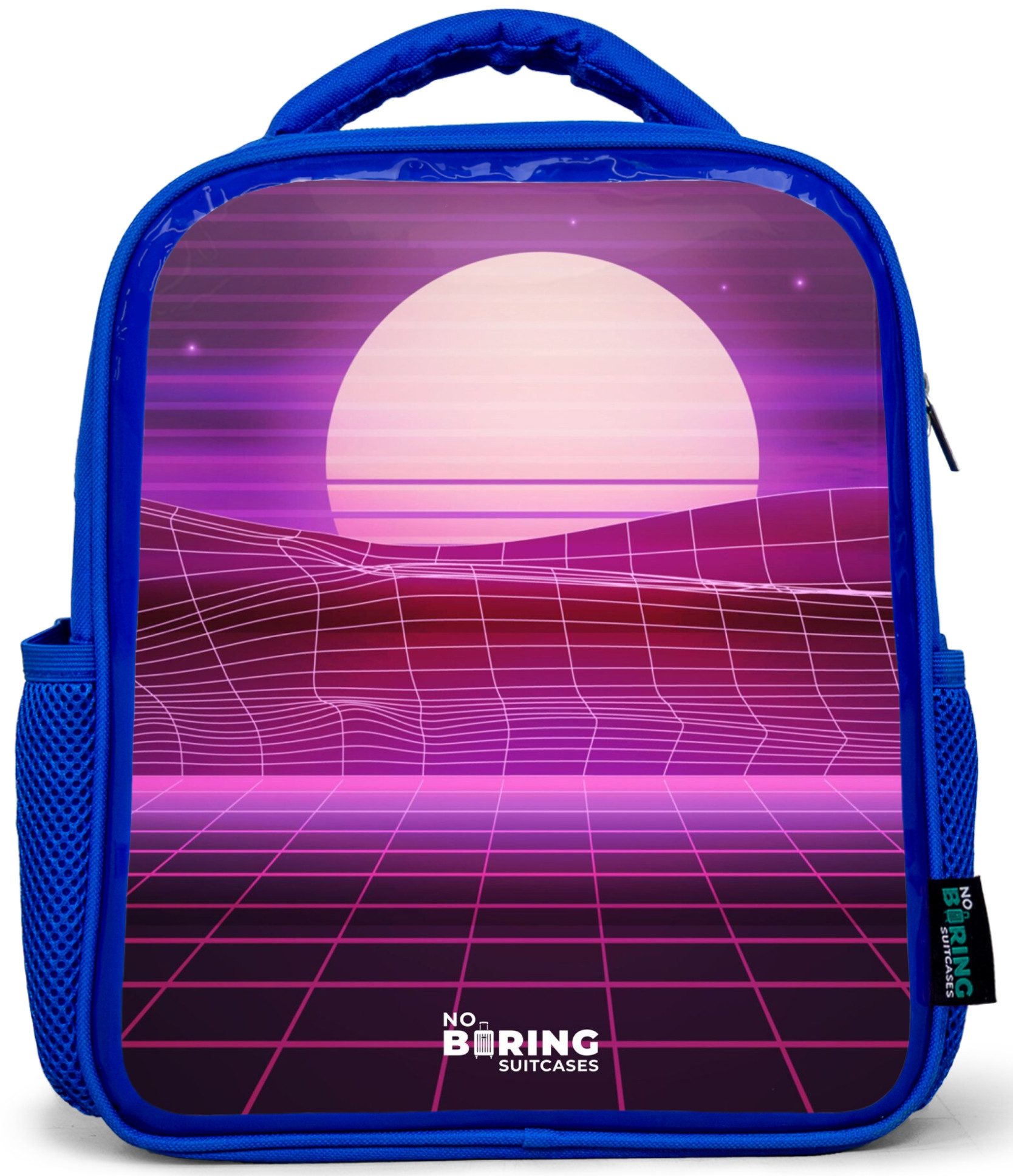 Rucksack Blau - Gitternetzlandschaft mit Sonne
