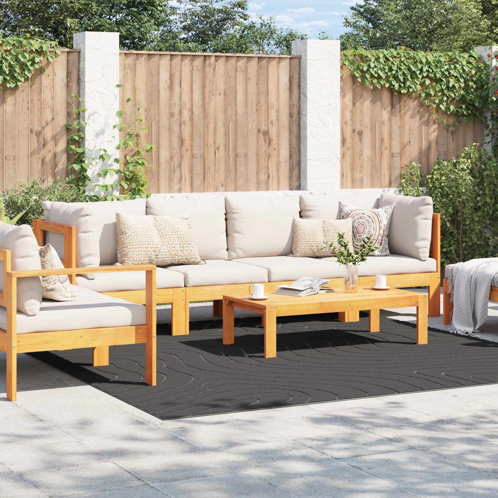 vidaXL Teppich Bereichsteppiche PALMERAS Anthrazit 240 x 240 cm Polyester, Quadratisch