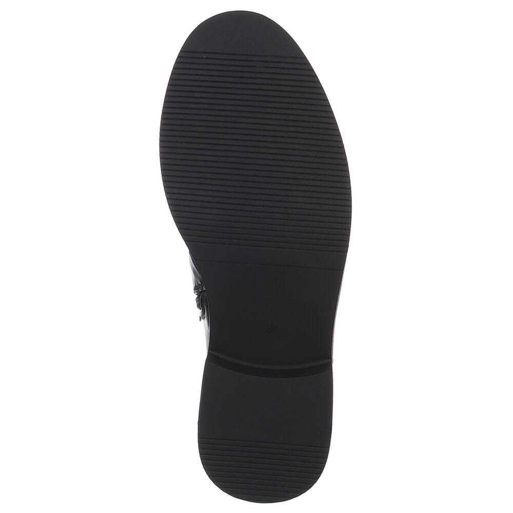 Ital-Design Modischer Damen-Boot mit Raffung und Schnallen Stiefelette (90542769) Blockabsatz Western- & Bikerboots in Schwarz