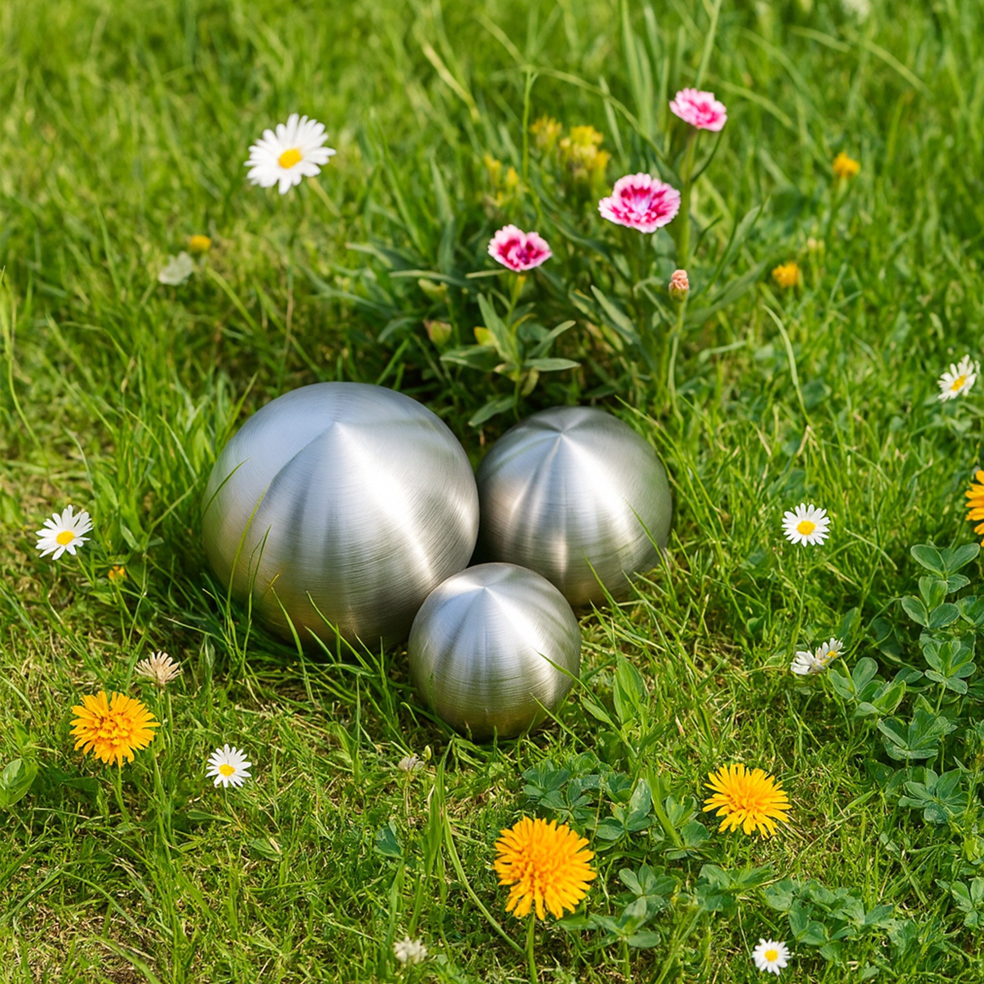 Köhko Dekokugel Köhko 3er Dekokugel aus gebürstet-matten Edelstahl
