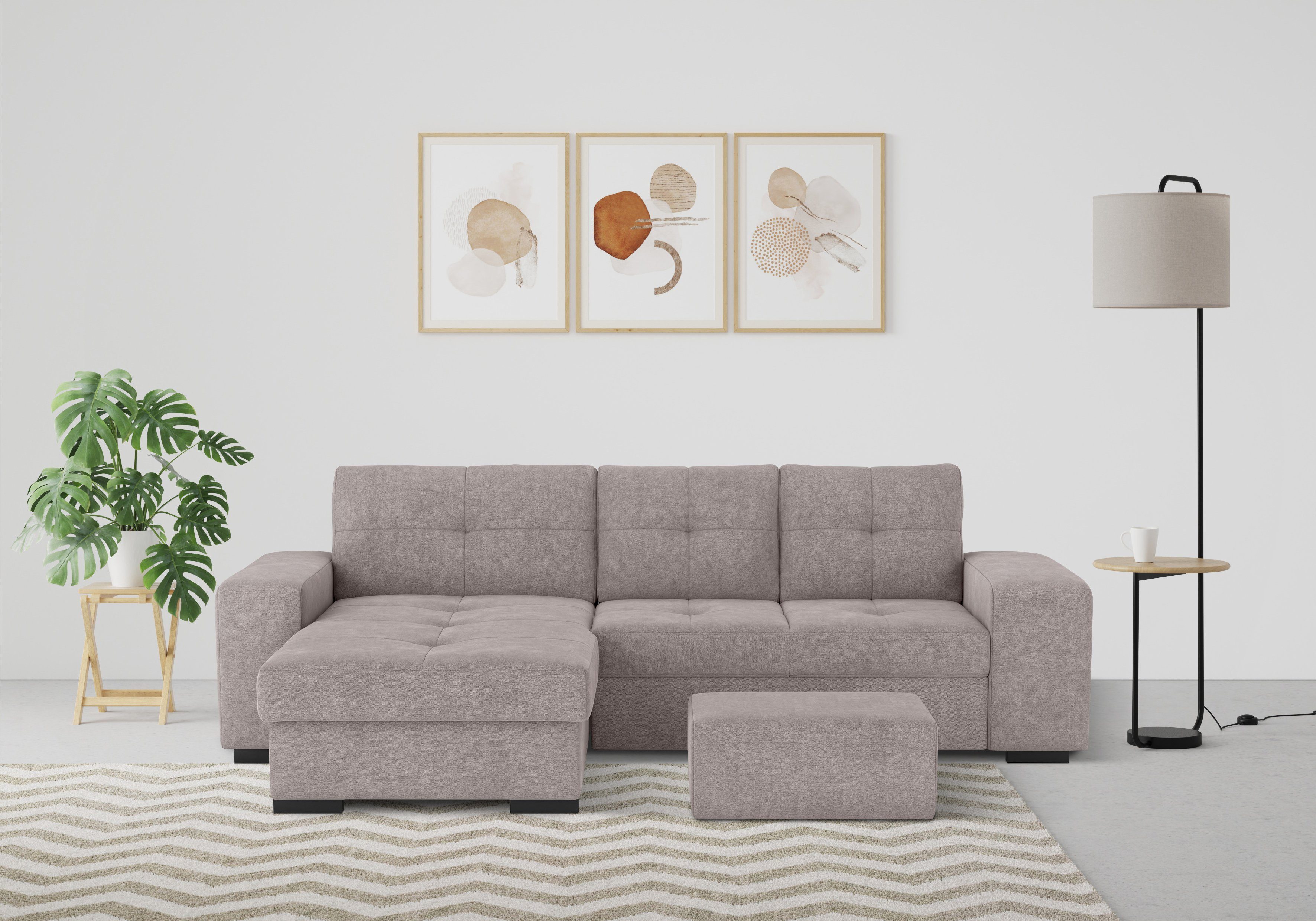 COTTA Ecksofa Mattina L-Form, mit Hocker, günstig online kaufen
