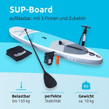 TRUTZHOLM SUP-Board SUP Board Stand Up Paddle Board Surfboard 320 x 84 x 15cm 3 Finnen, Stand Up Paddle Board, (Komplettset), Aufblasbar