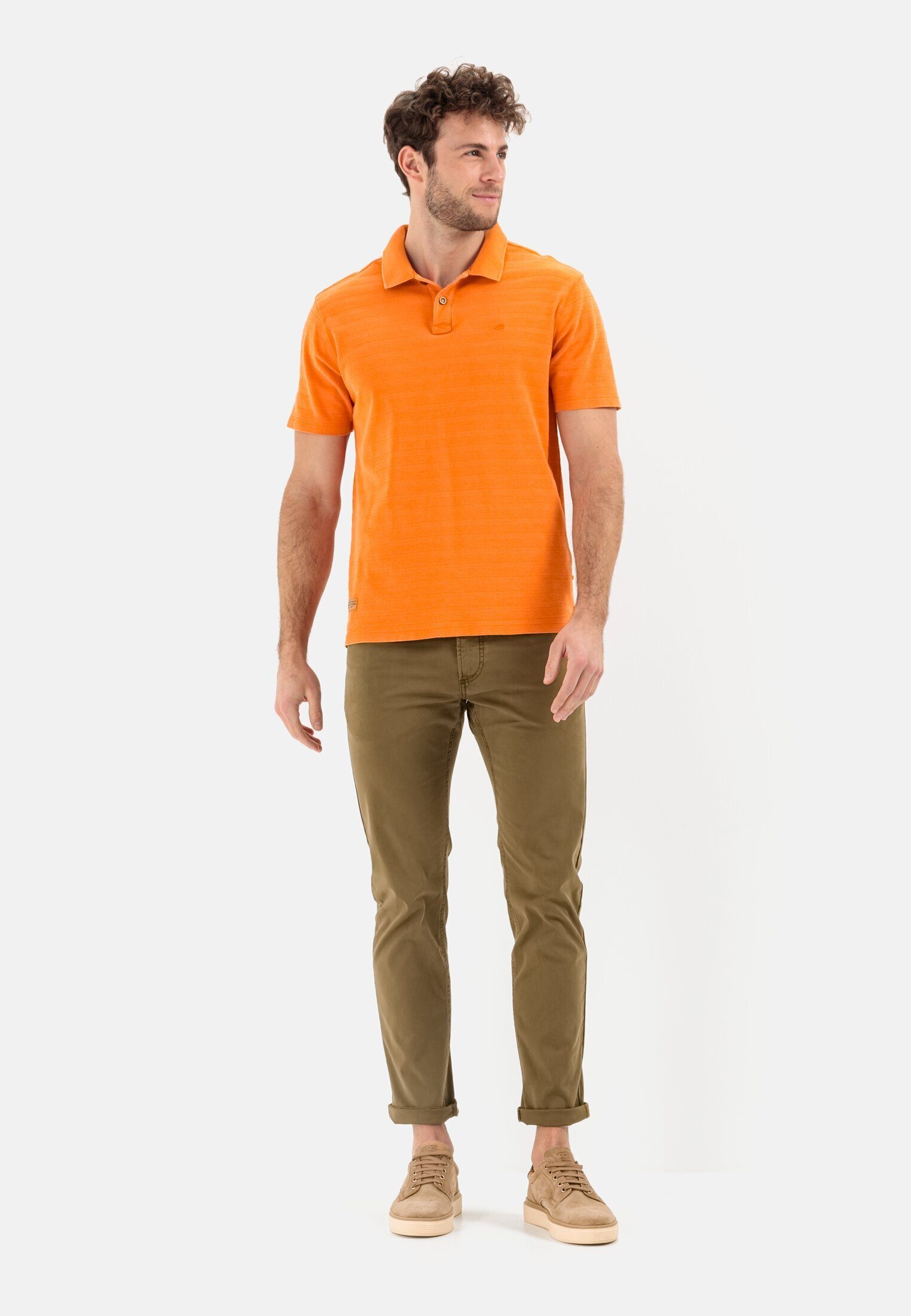 tonalen im active Poloshirt Shirts_Poloshirt camel Orange Streifenmuster