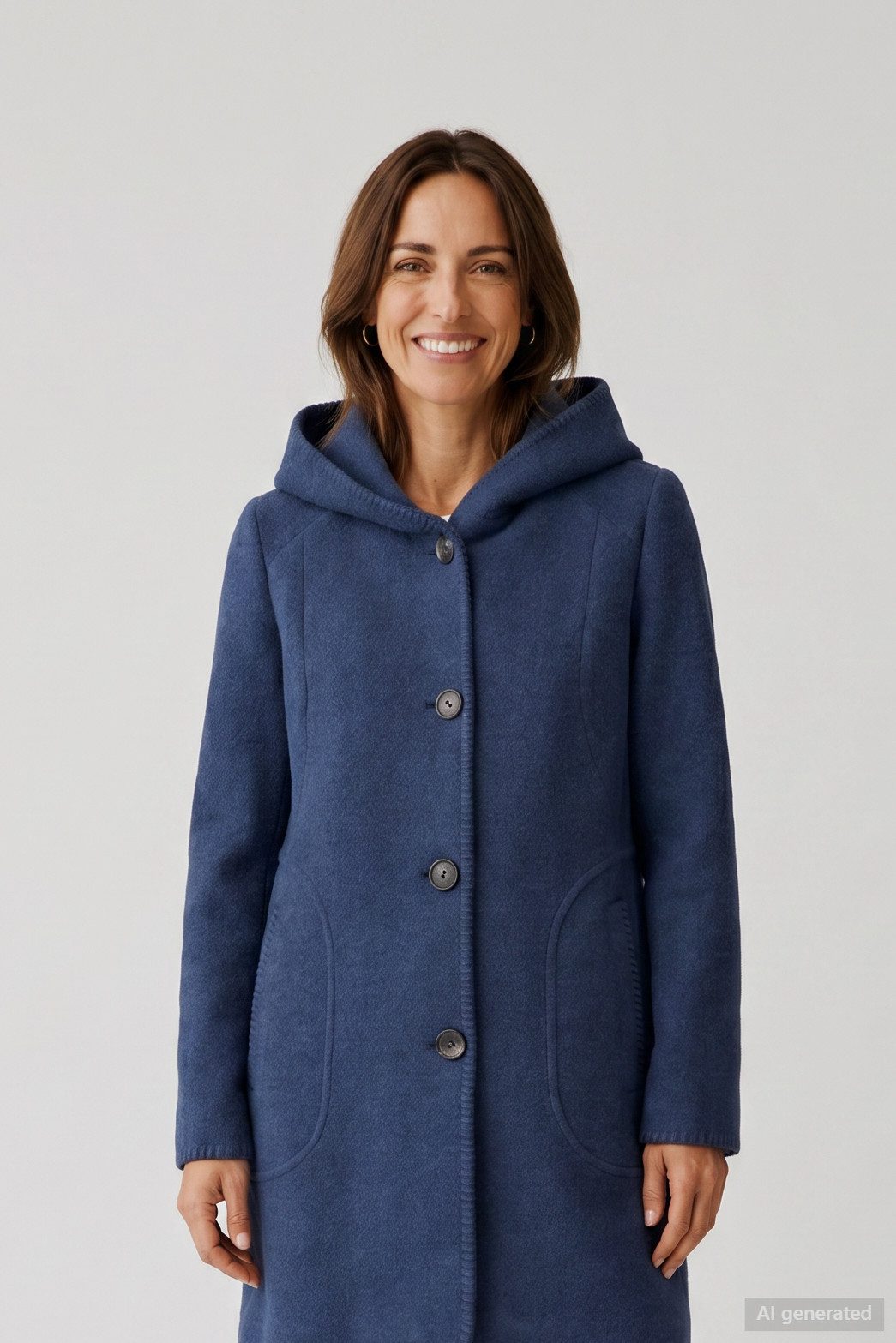 Barbara Lebek Wolljacke Wintermantel oder Damenmantel mit Innentasche