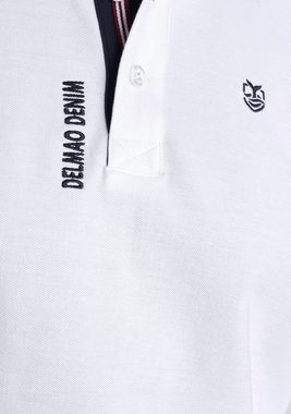 DELMAO Langarm-Poloshirt mit Logostickereien-NEUE MARKE!