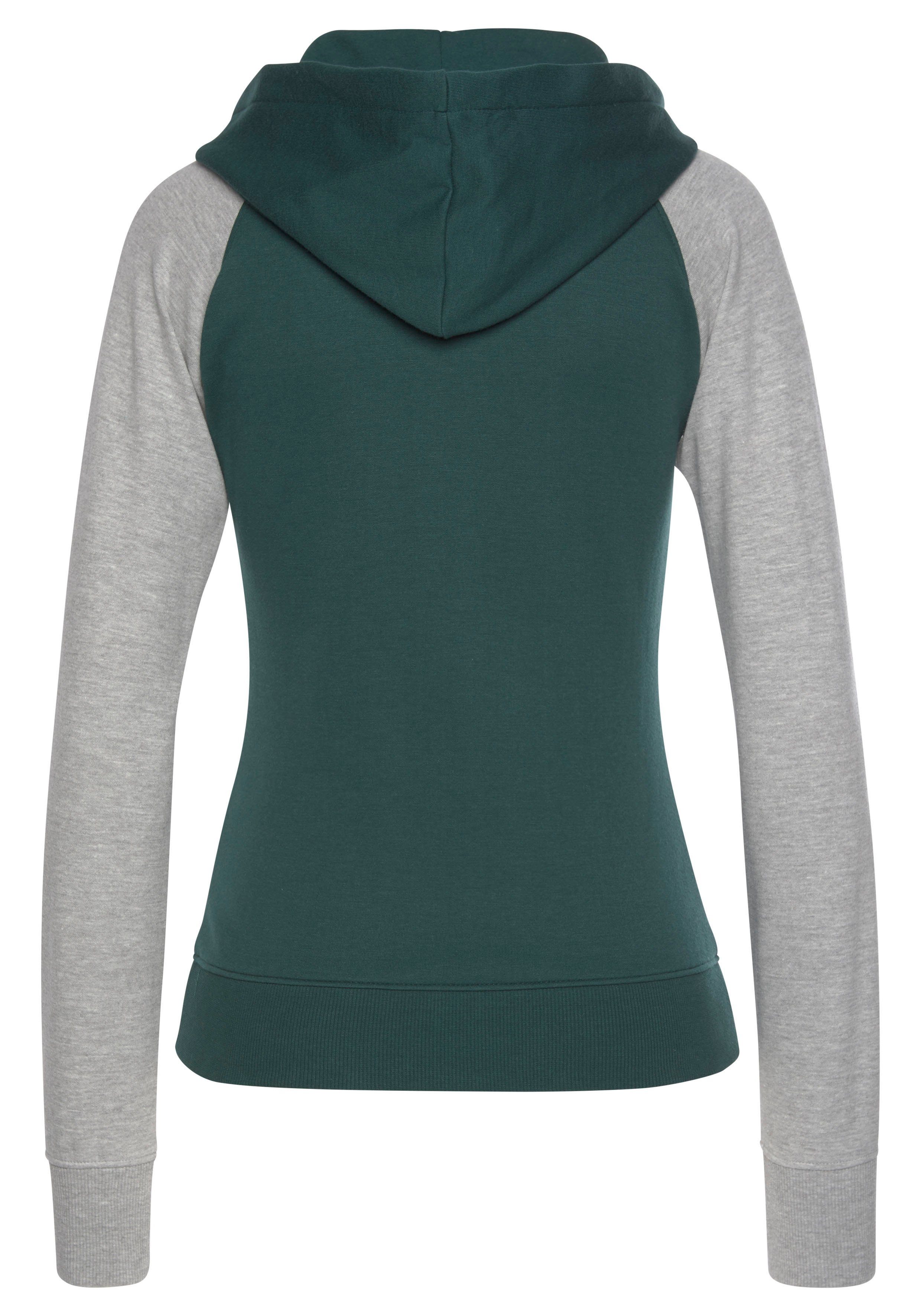 Bench. Loungewear Kapuzensweatjacke mit farblich abgesetzten Ärmeln, Loungeanzug