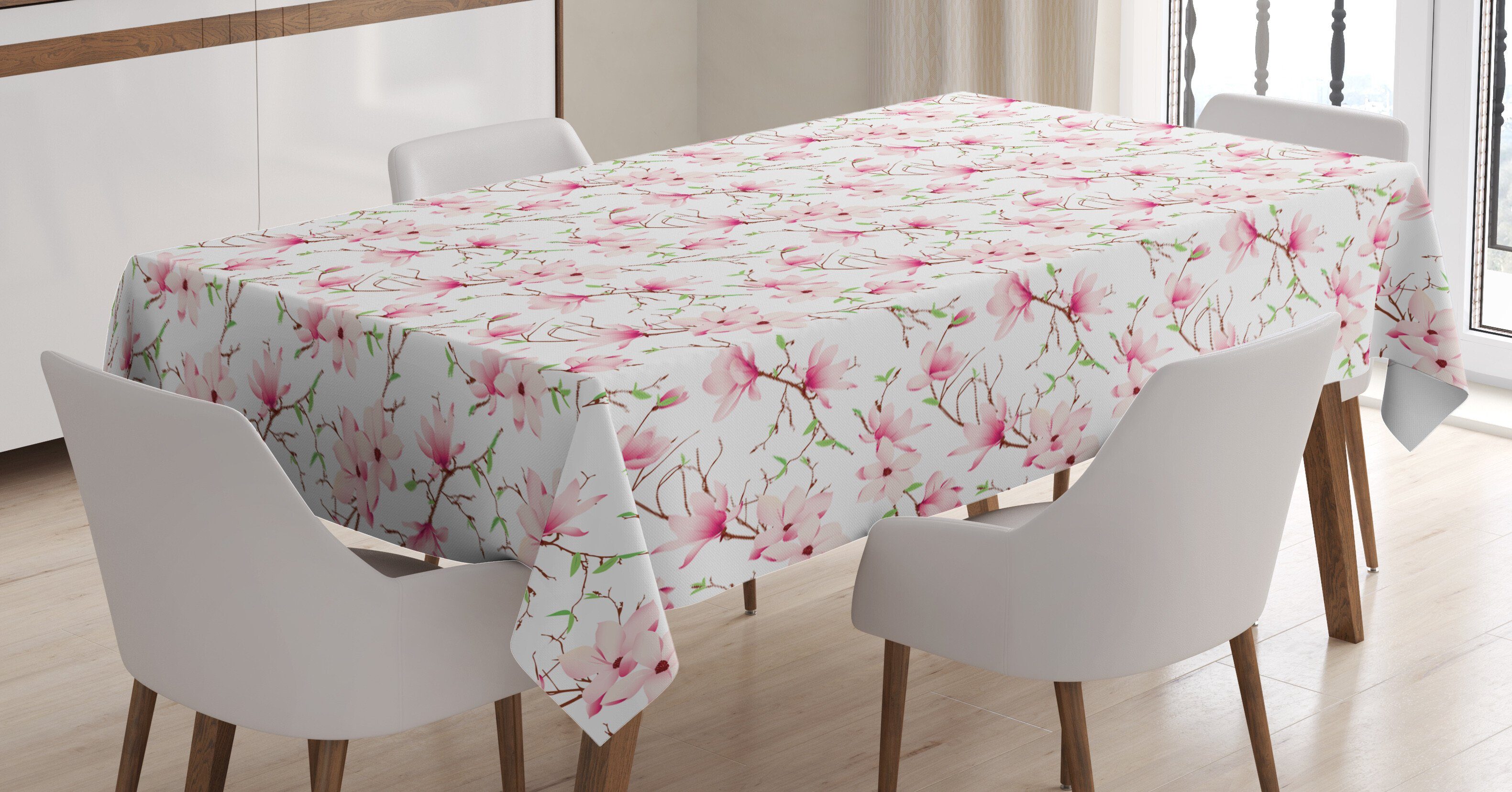 Klare von Abakuhaus Für 3D-Konstruktion Blumen den Tischdecke Magnolia geeignet Waschbar Außen Farben, Farbfest Bereich