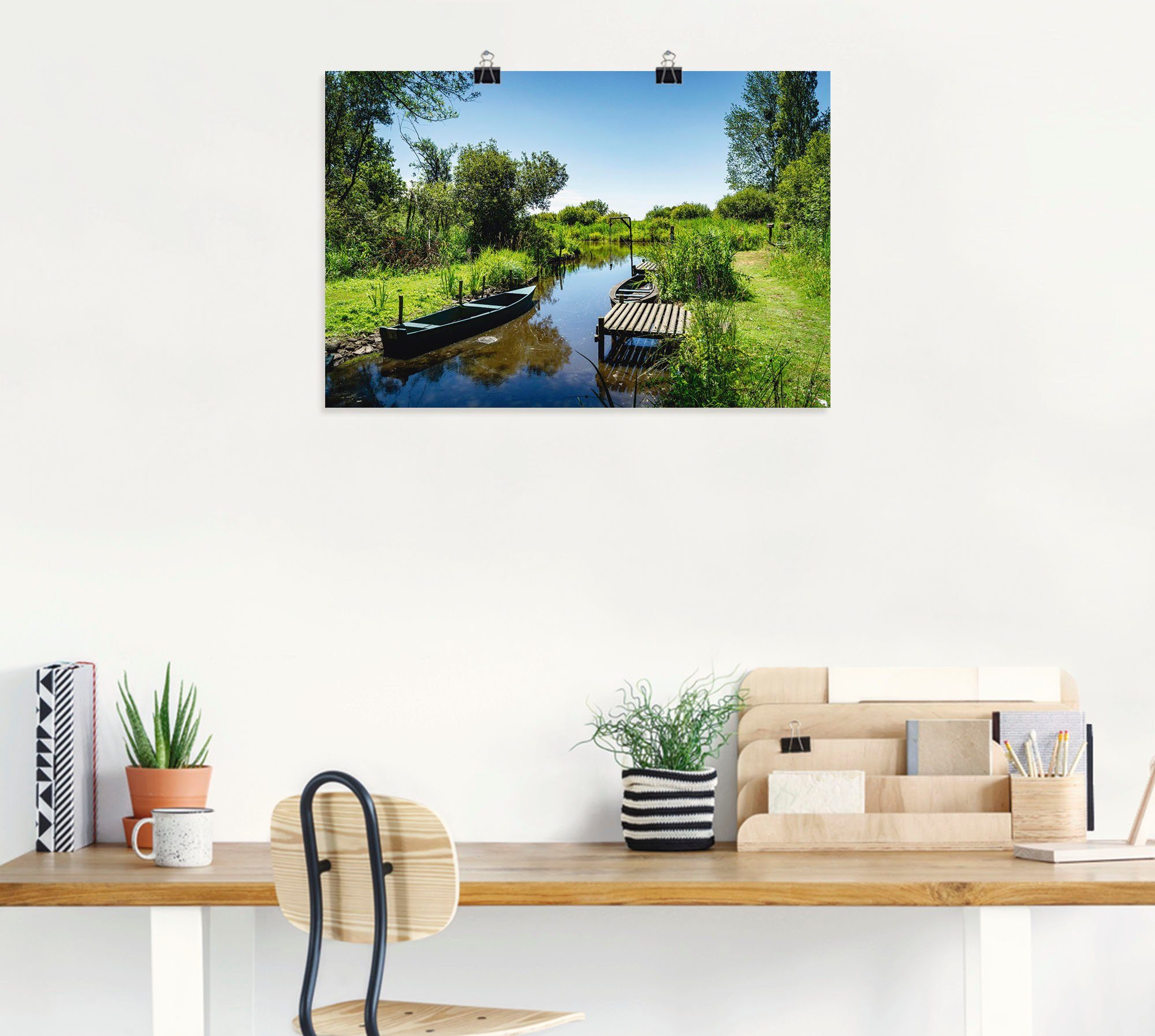Artland Wandbild Naturlandschaft am Fluss Frankreich, Poster Gewässer in (1 versch. in Alubild, oder Größen Leinwandbild, St), Wandaufkleber als