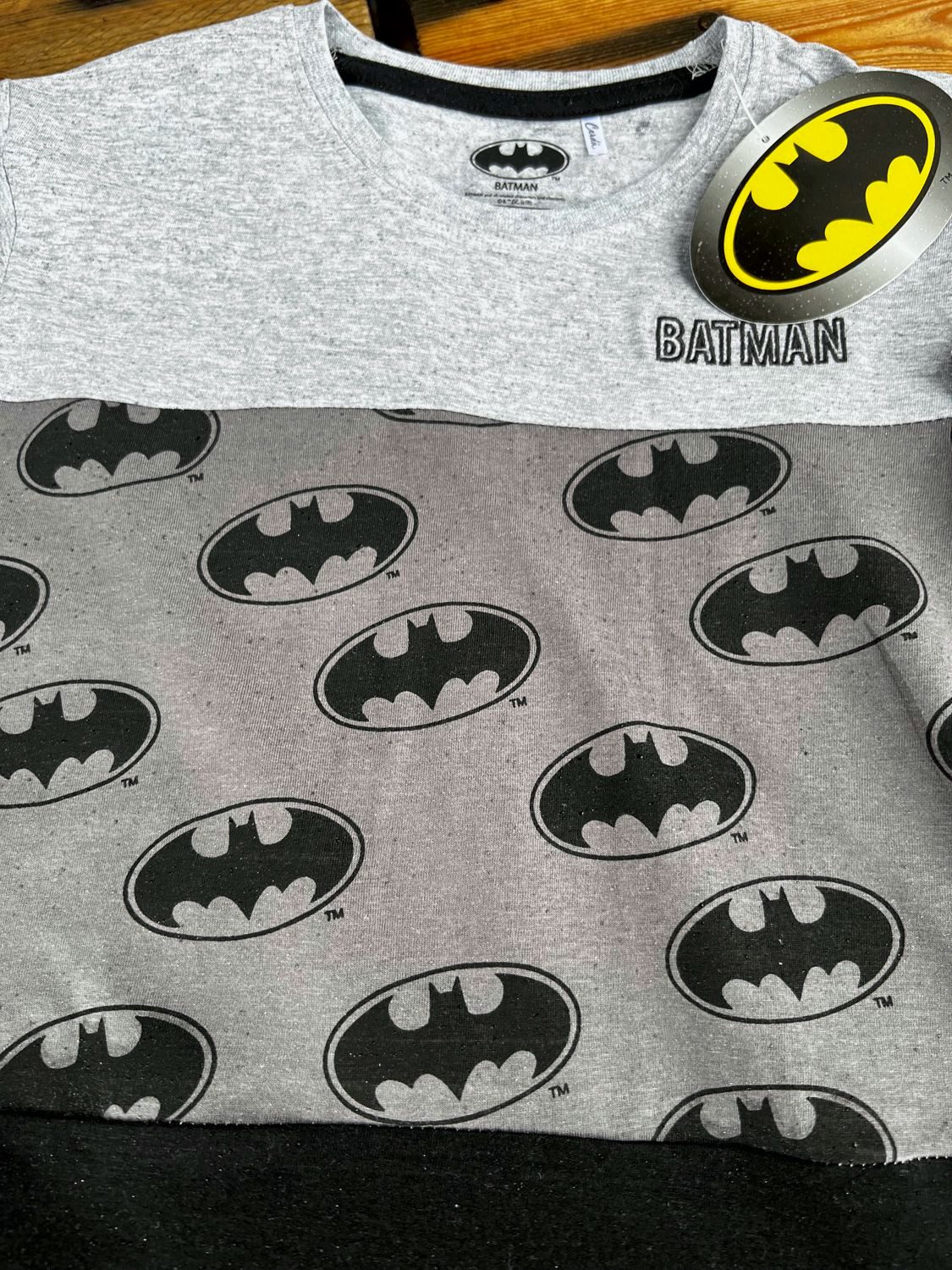 Batman Print-Shirt BATMAN Kinder T-Shirt 5-12 Jahre weiß oder grau