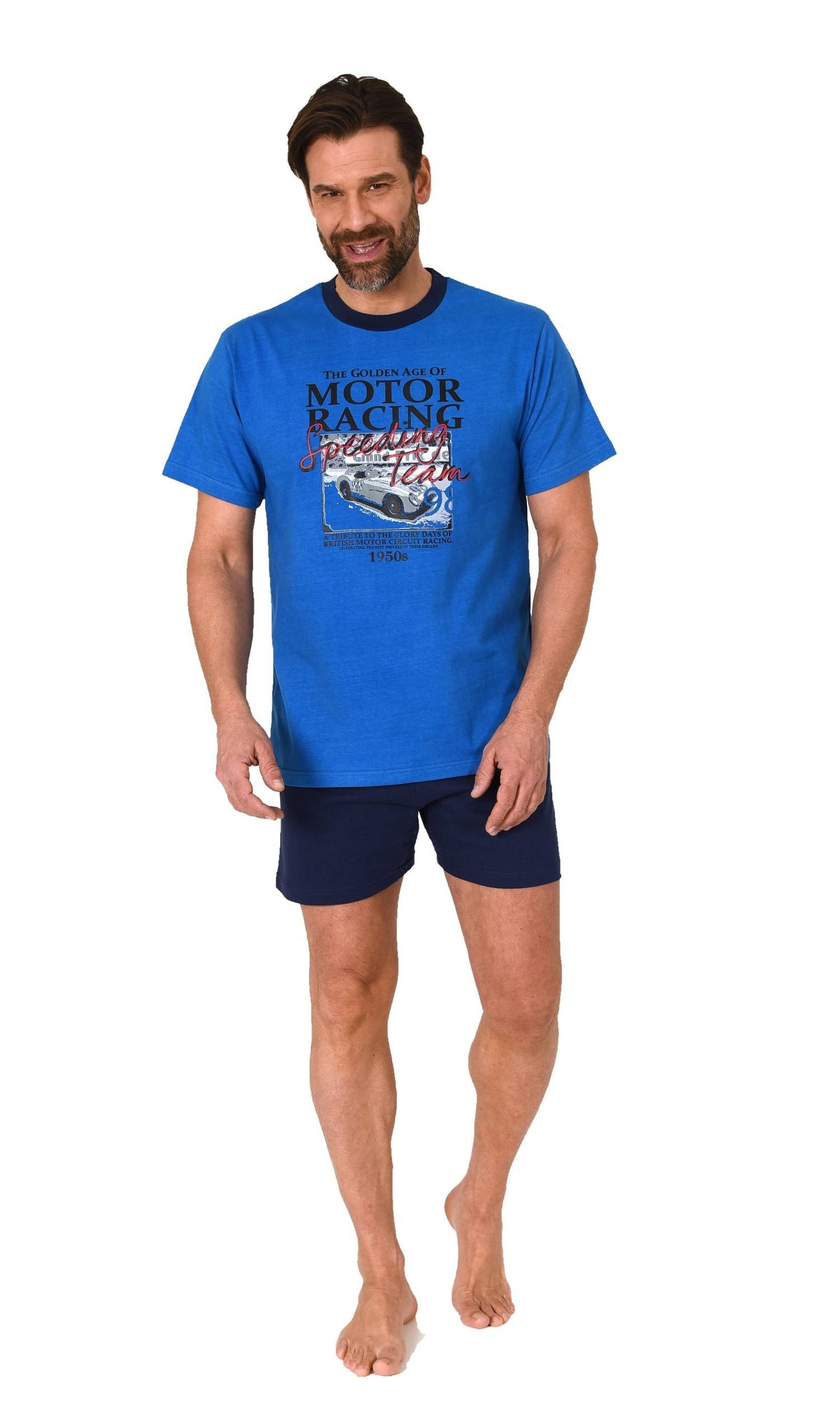 Normann Pyjama Normann Herren kurzarm Schlafanzug Shorty Pyjama mit Automot günstig online kaufen
