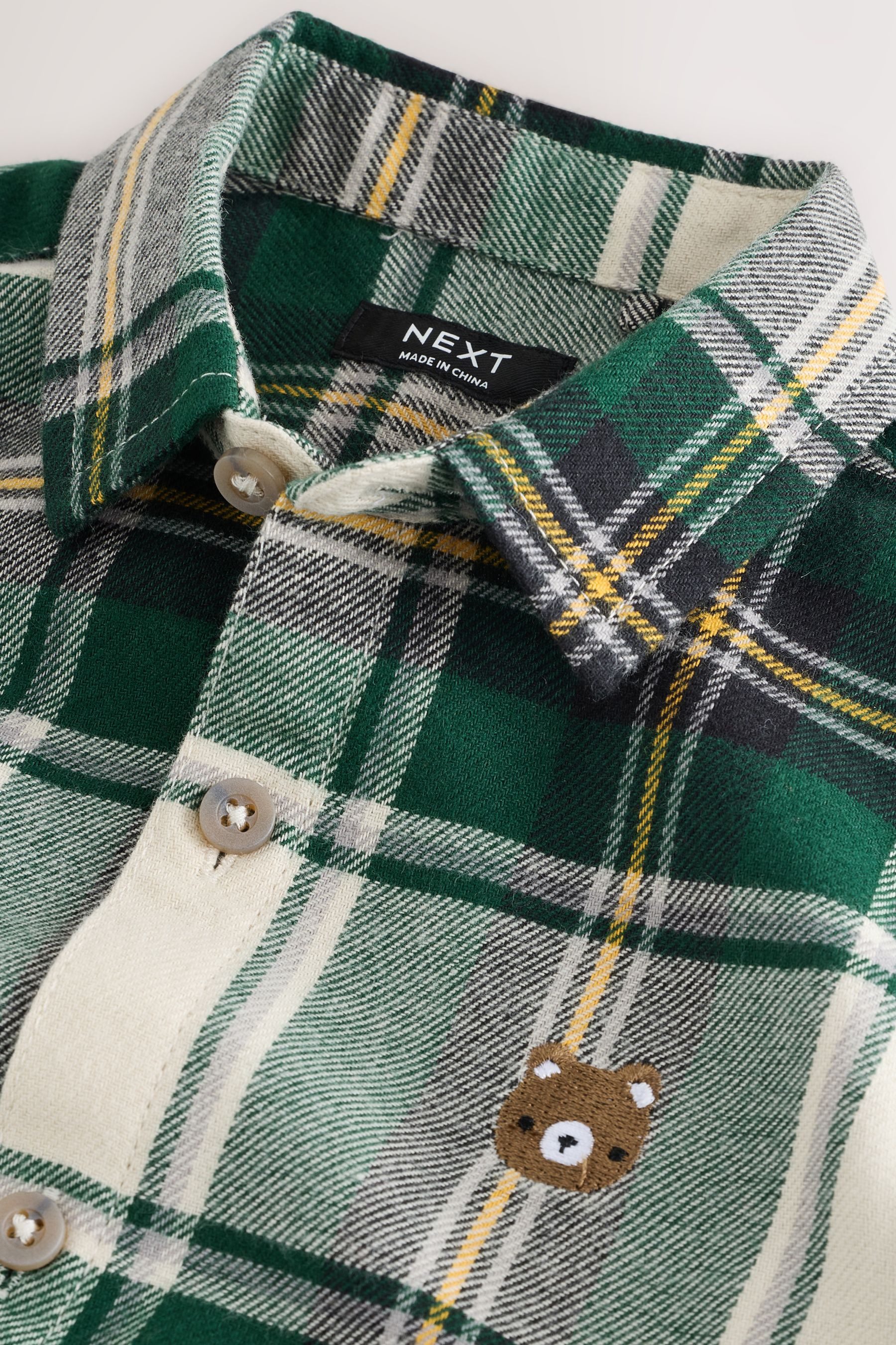 Next Langarmhemd Kariertes Langarmhemd mit Motiv (1-tlg) – Bild 4 von 5