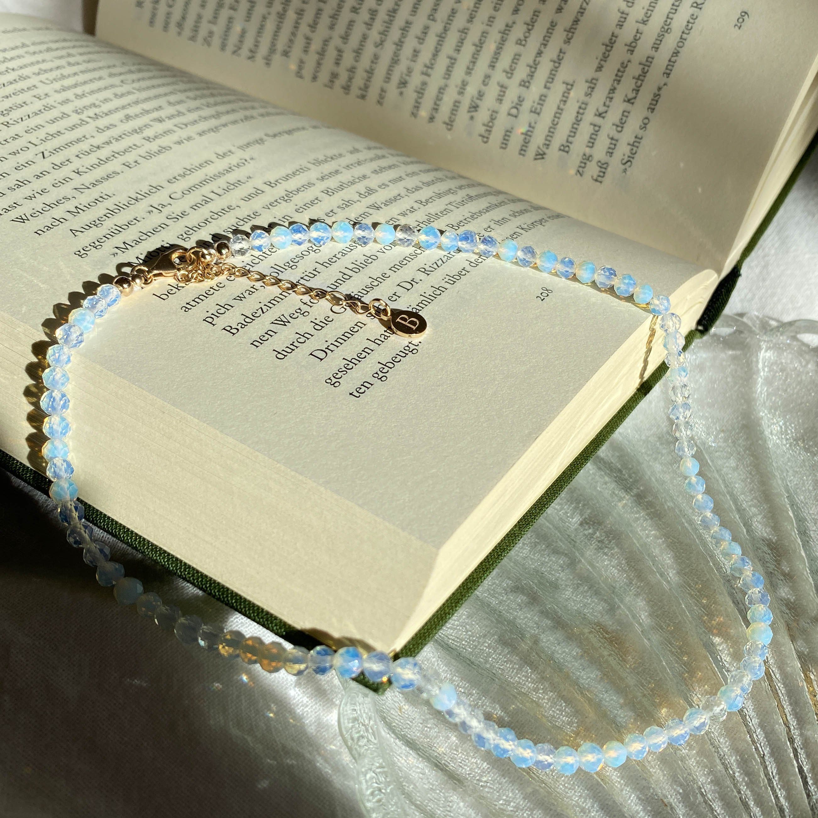 Brandlinger Perlenkette Halskette Victoria, Silber 925 vergoldet, Opalith günstig online kaufen