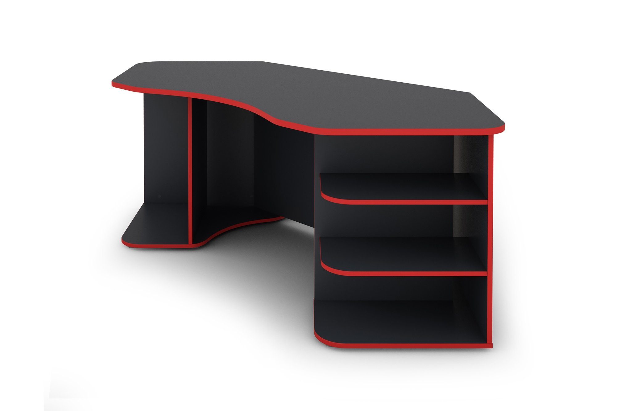 freiraum Schreibtisch THANATOS (BxHxT: 198x76x85 cm), in anthrazit/rot